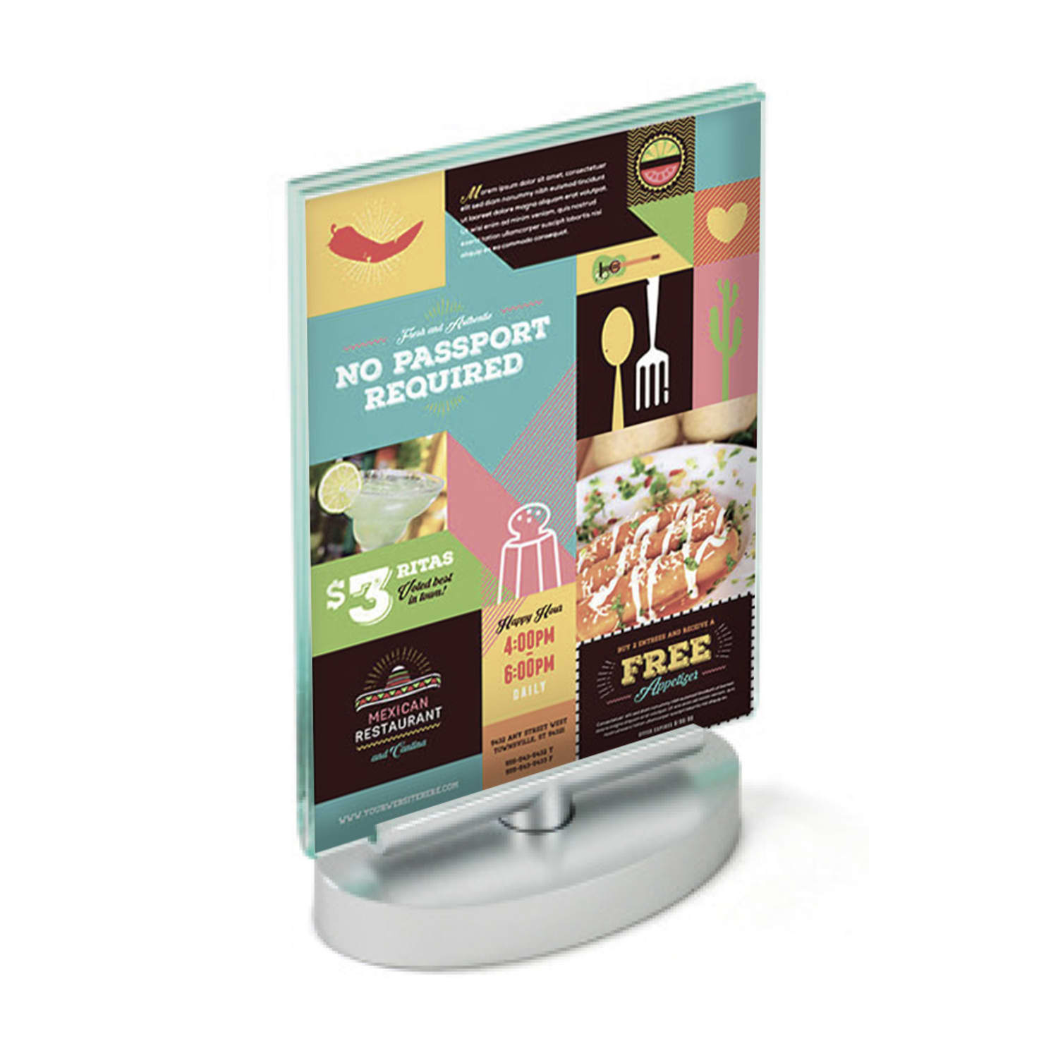 Azar Displays Revolving Acrylic Vertical 2-Sided Sign Holder Frames, 6in x 4in, Clear, Pack Of 2 Frames - Image 4
