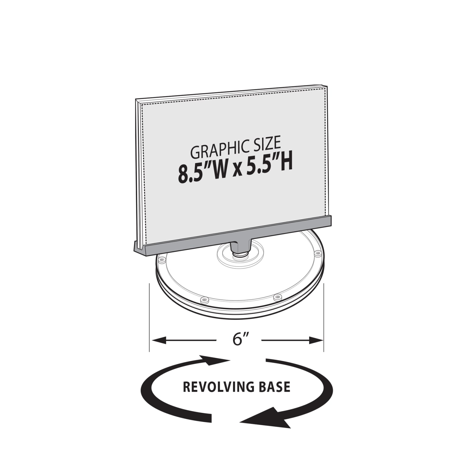 Azar Displays Revolving Acrylic Horizontal 2-Sided Sign Holders, 6-3/4in x 8-1/2in, Clear, Set Of 2 Holders - Image 4