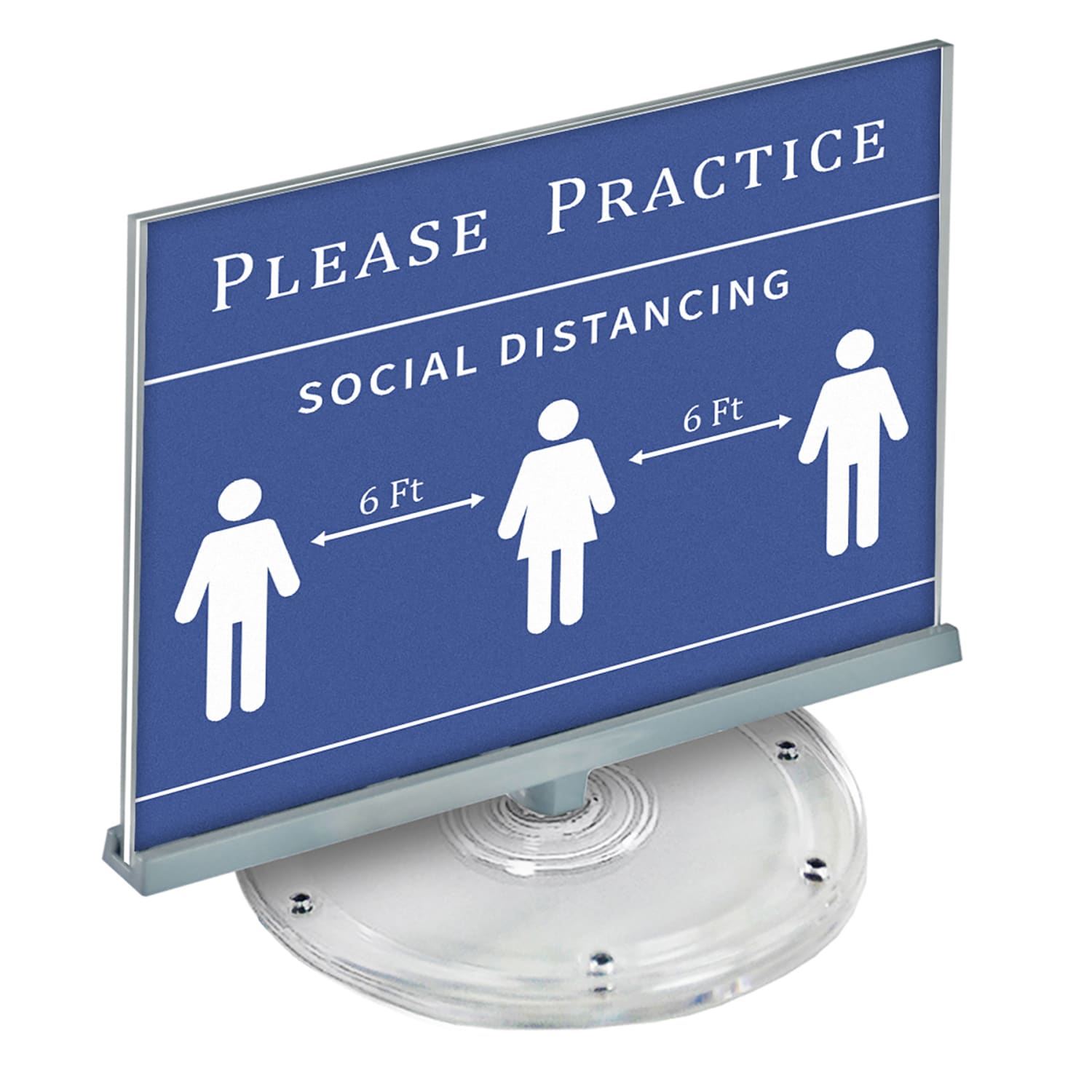 Azar Displays Revolving Acrylic Horizontal 2-Sided Sign Holders, 9-3/4in x 11in, Clear, Pack Of 2 Sign Holders - Image 3