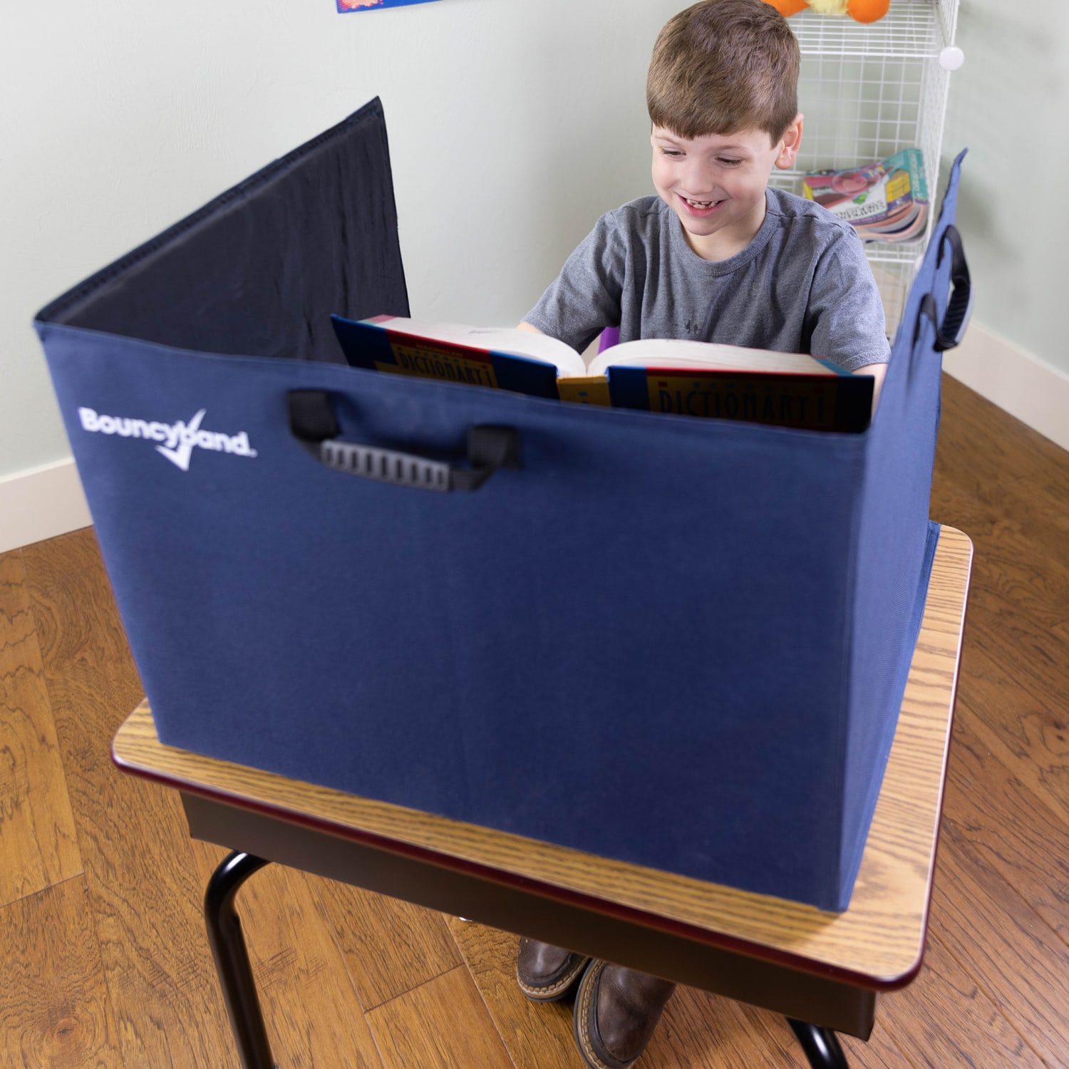 Bouncyband Portable Desktop Privacy Partition, Blue - Image 3