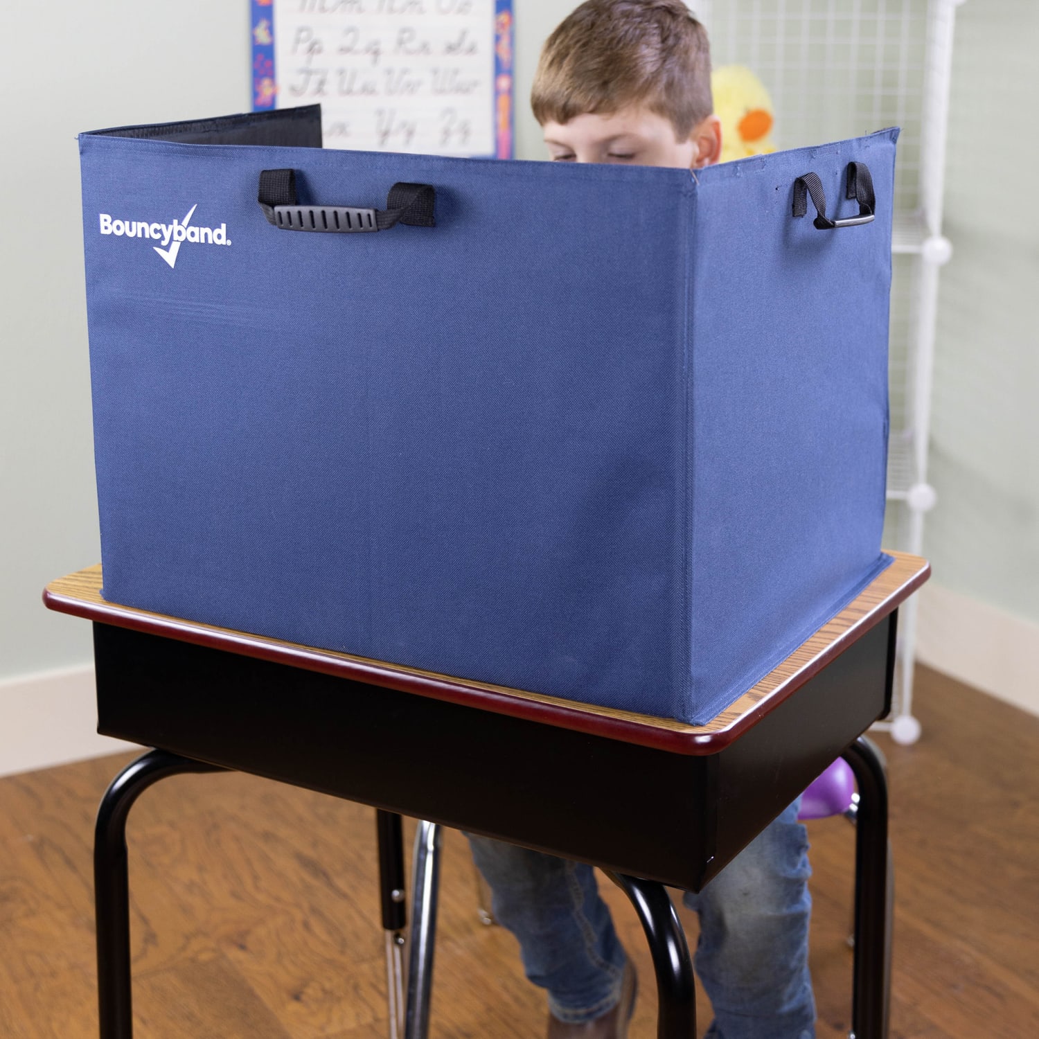 Bouncyband Portable Desktop Privacy Partition, Blue - Image 4