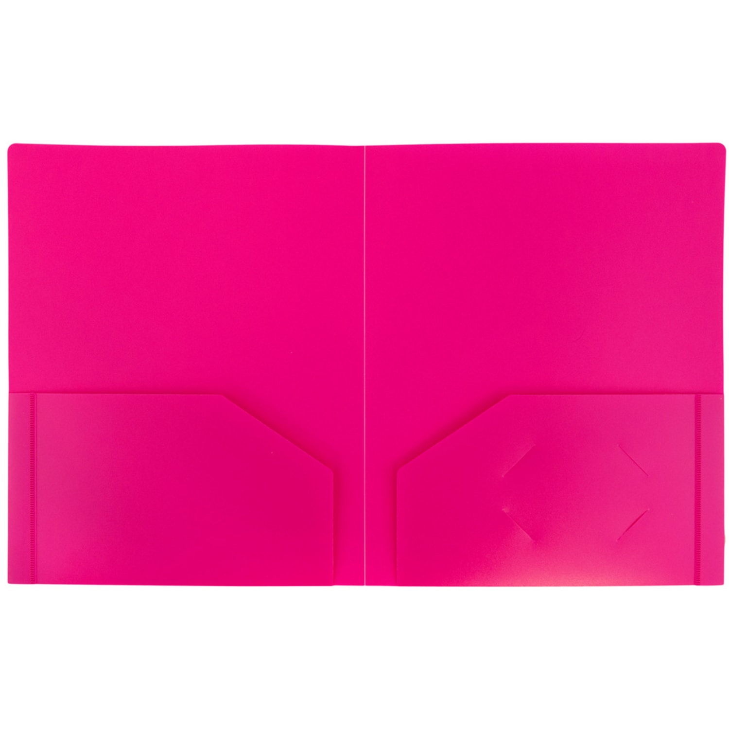 JAM Paper Heavy-Duty 2-Pocket Plastic Presentation Folders, 9in x 12in, Fuchsia, Pack Of 6 Folders - Image 3