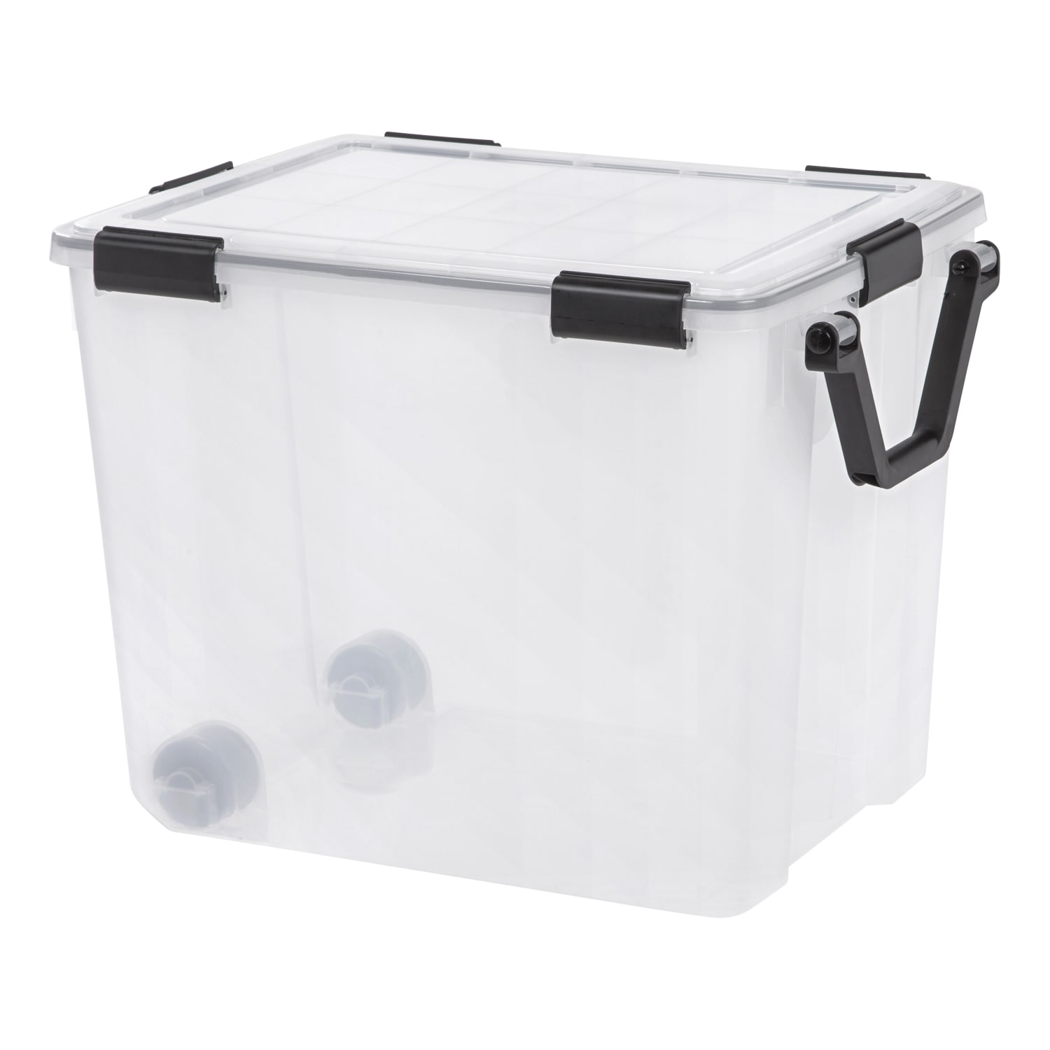 IRIS Weathertight Plastic Storage Container With Latch Lid, 18 3/4in x 17 3/4in x 23 5/8in, Clear - Image 3