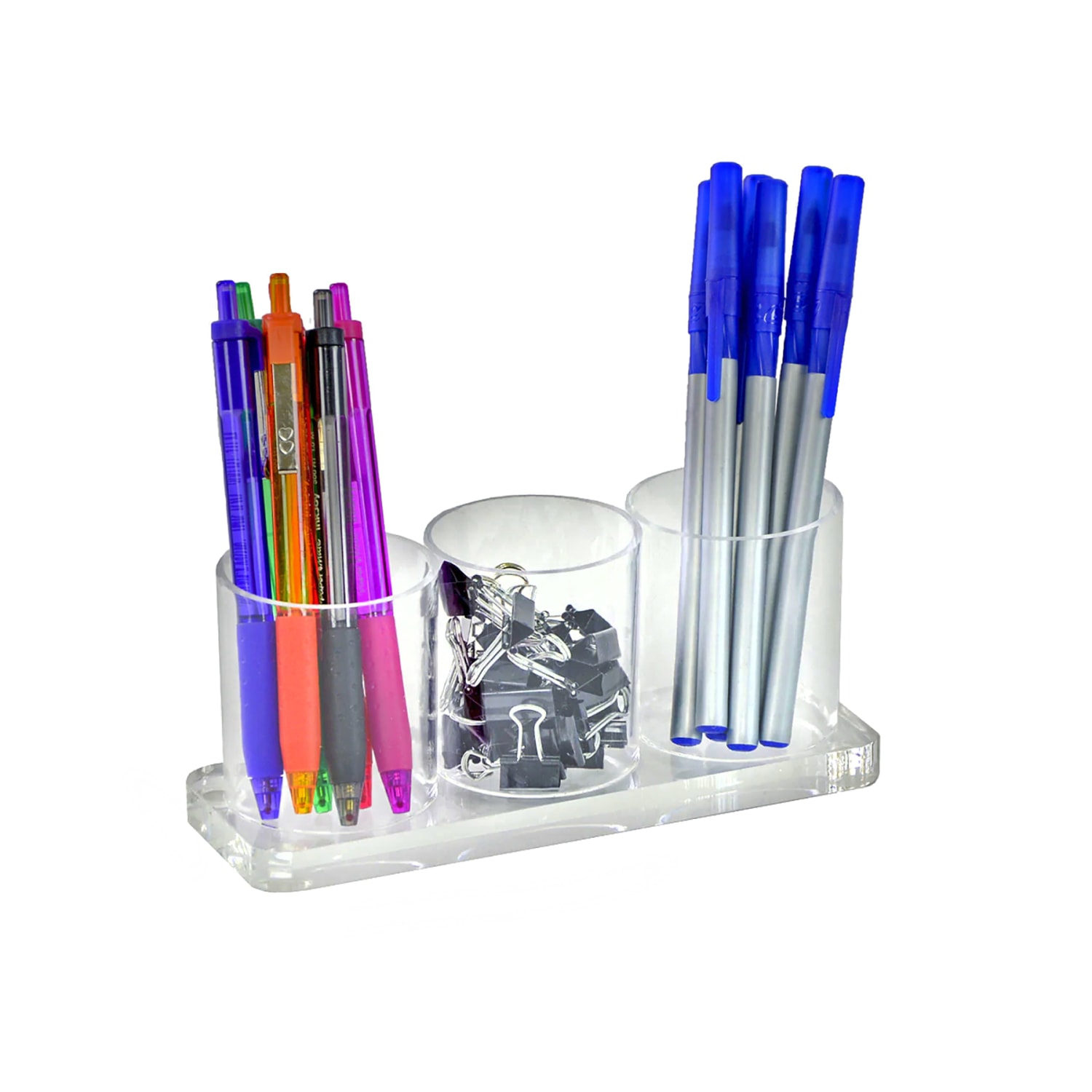 Azar Displays Acrylic Deluxe 3-Cup Holder, 3inH x 7inW x 2-1/2inD, Clear - Image 4