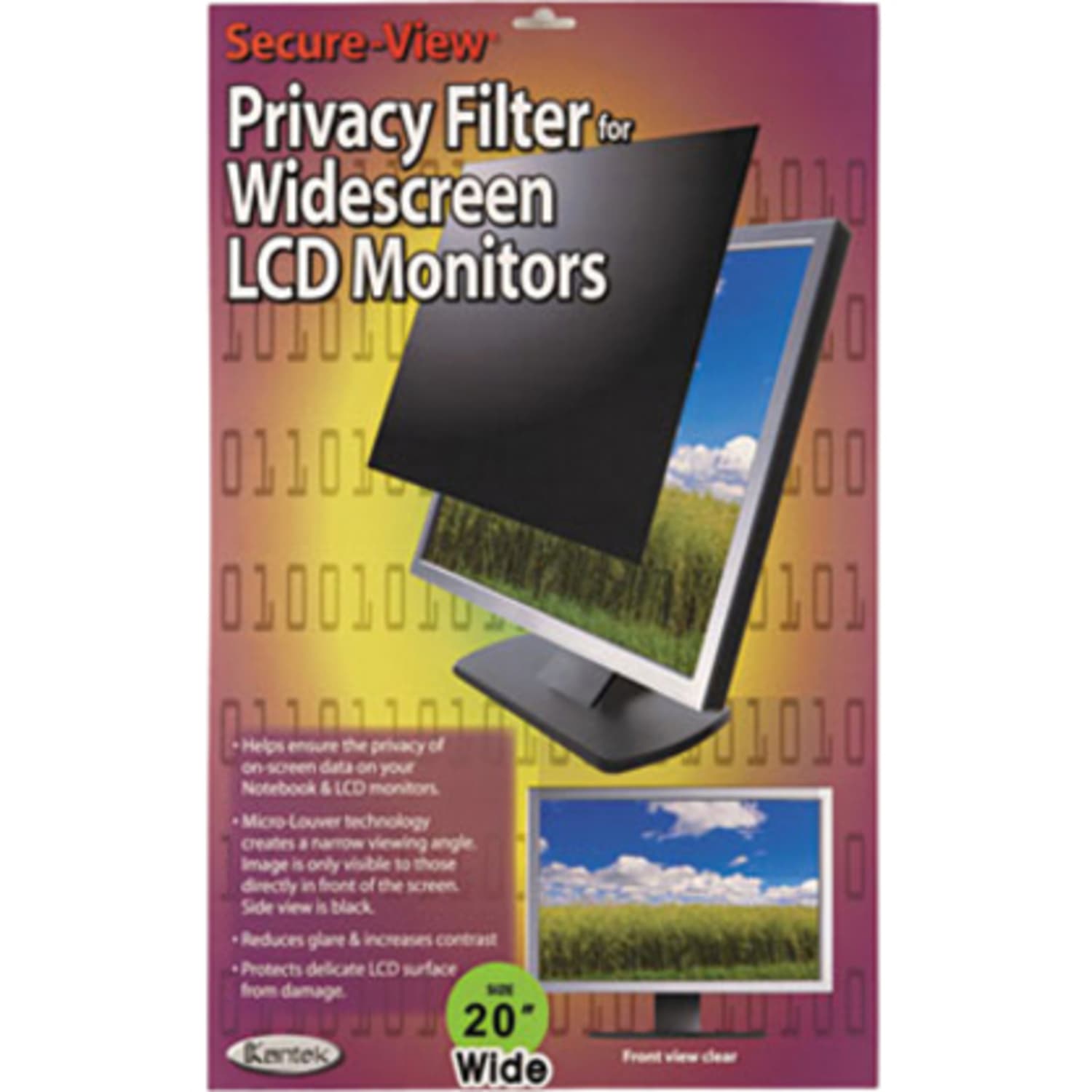 Kantek LCD Monitor Blackout Privacy Screens Black - For 18.5in WidescreenMonitor, Notebook - 16:9 - Anti-glare - 1 Each - Image 3