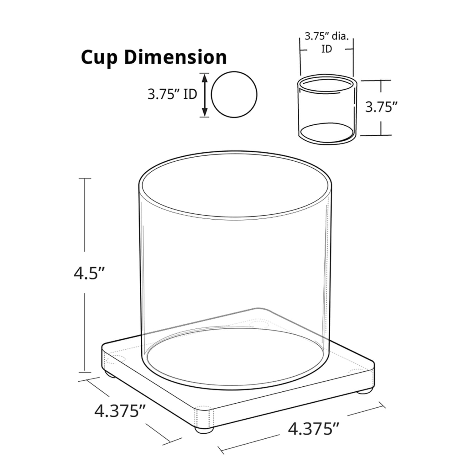 Azar Displays Acrylic Deluxe Single Cup Holder, 4-1/2inH x 4-3/8inW x 4-3/8inD, Clear - Image 3