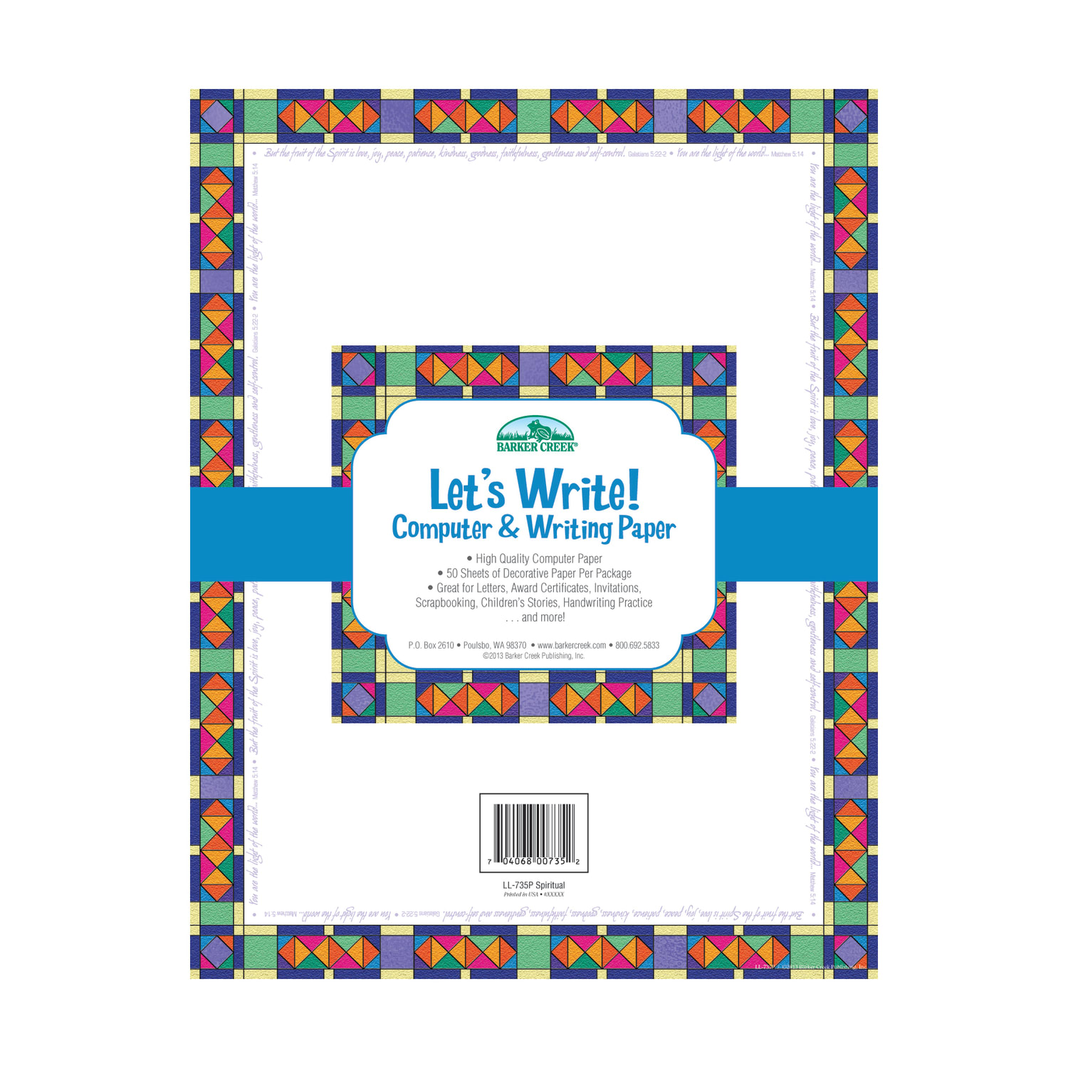 Barker Creek Computer Paper, 8 1/2in x 11in, Stained Glass, Pack Of 50 Sheets - Image 3