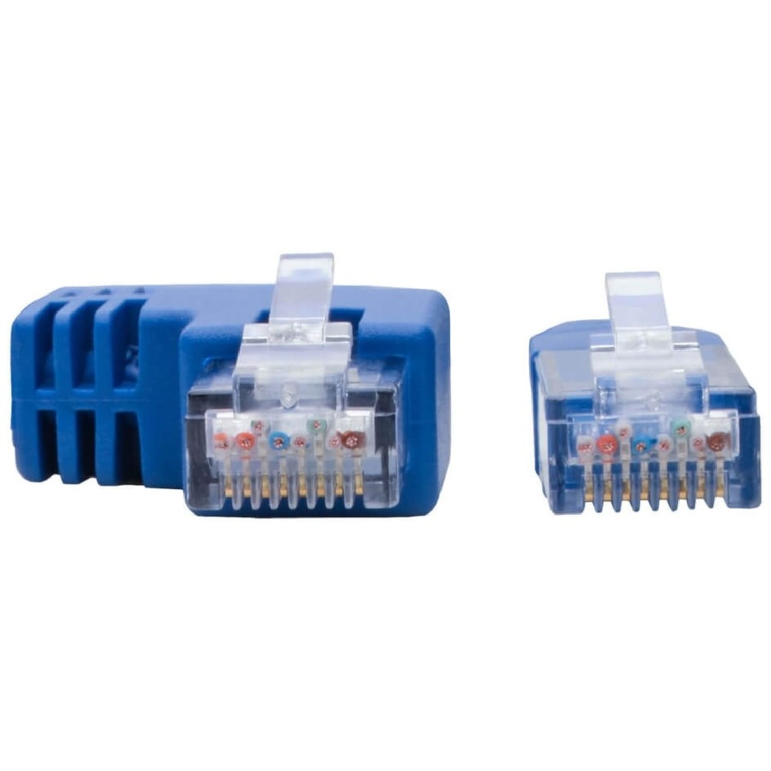 Tripp Lite Left-Angle Cat6 UTP Patch Cable (RJ45) - 1 ft., M/M, Gigabit, Molded, Blue - 1 ft Category 6 Network Cable  - N204001BLLA - Image 4