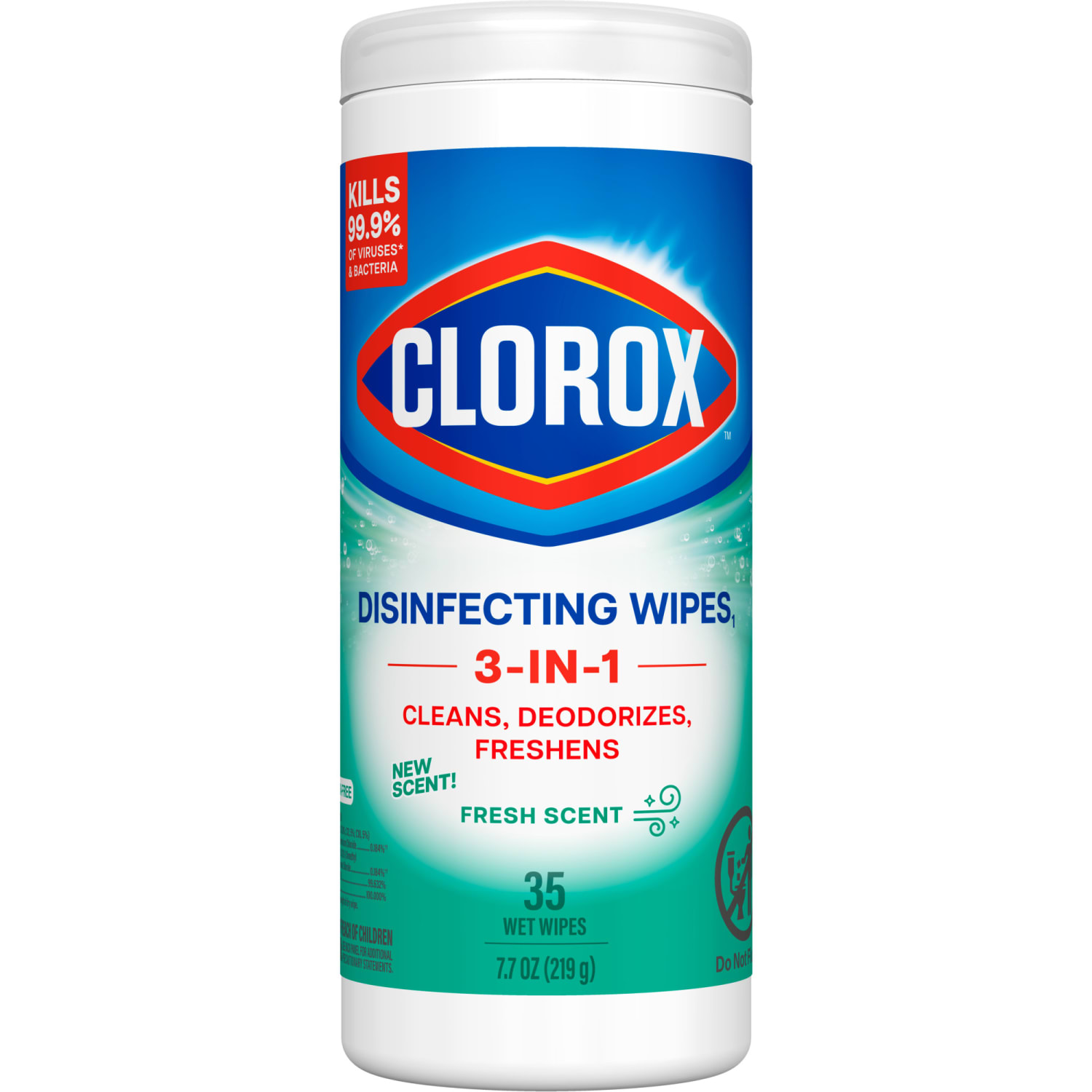 Bleach Free Cleaning Wipes - Fresh - 35 Count (01593)