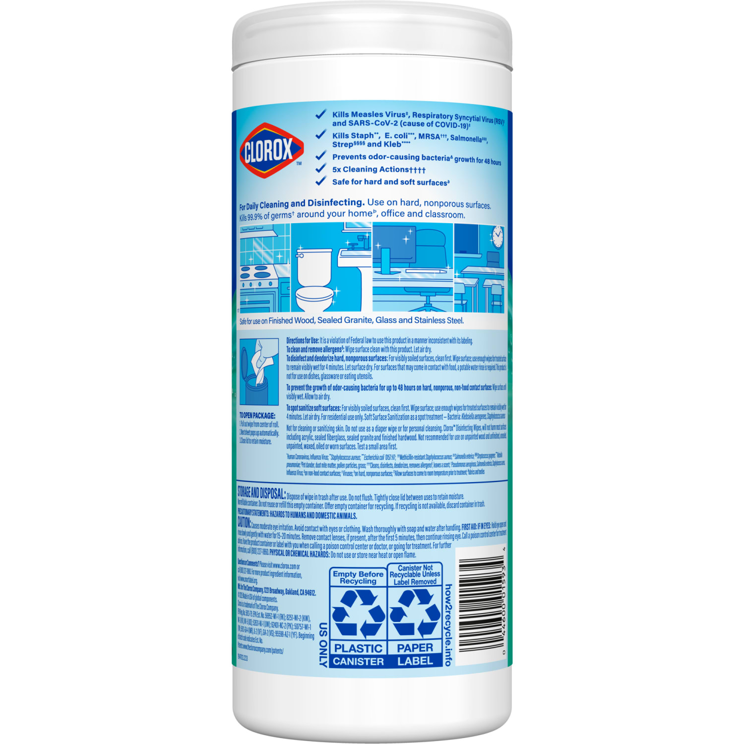 Clorox Disinfecting Wipes, 7in x 8in, Fresh Scent, Tub Of 35 Wipes - Image 5