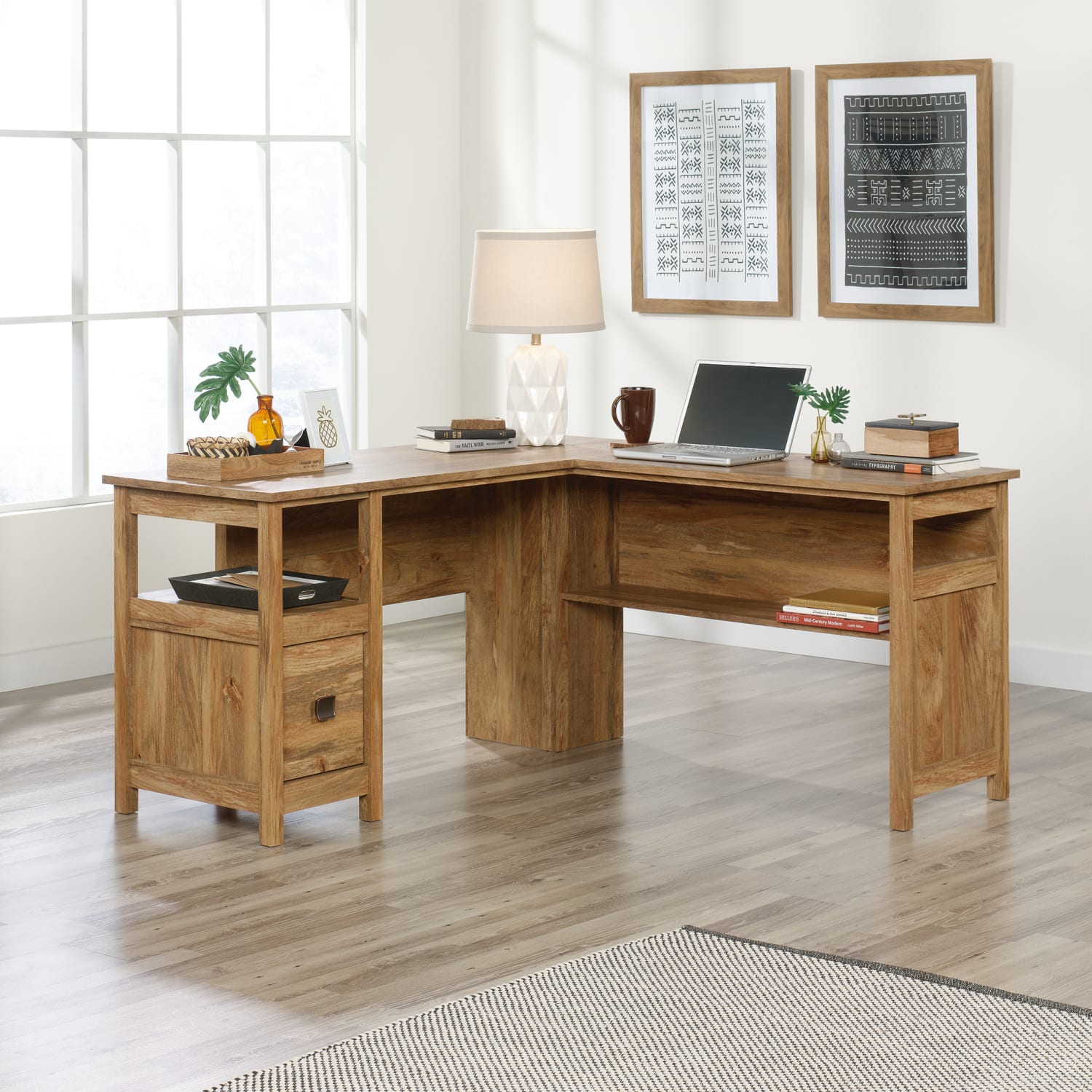 Sauder Cannery Bridge 59inW L-Shaped Corner Desk, Sindoori Mango - Image 3