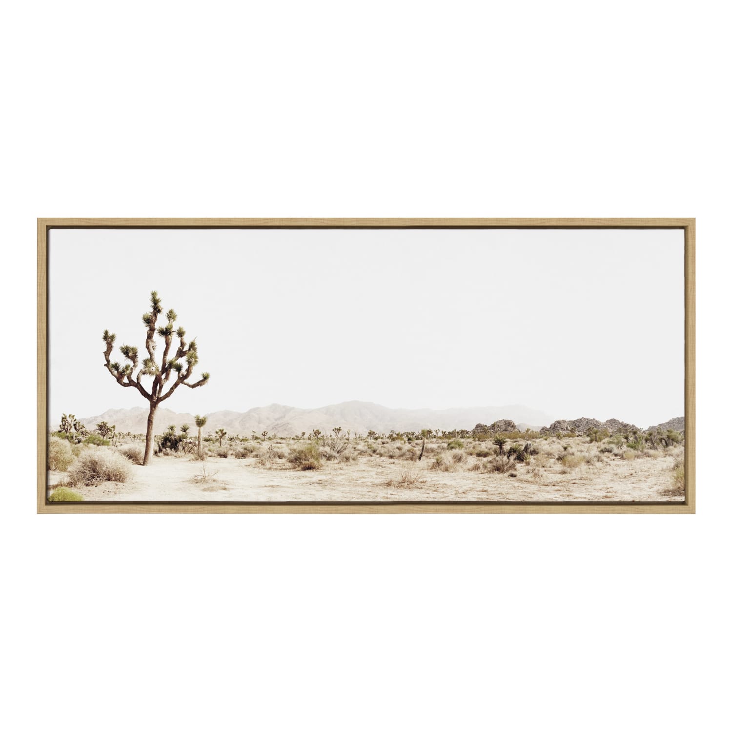 Uniek Kate And Laurel Sylvie Framed Canvas Wall Art, 18in x 40in, Lone Joshua Tree