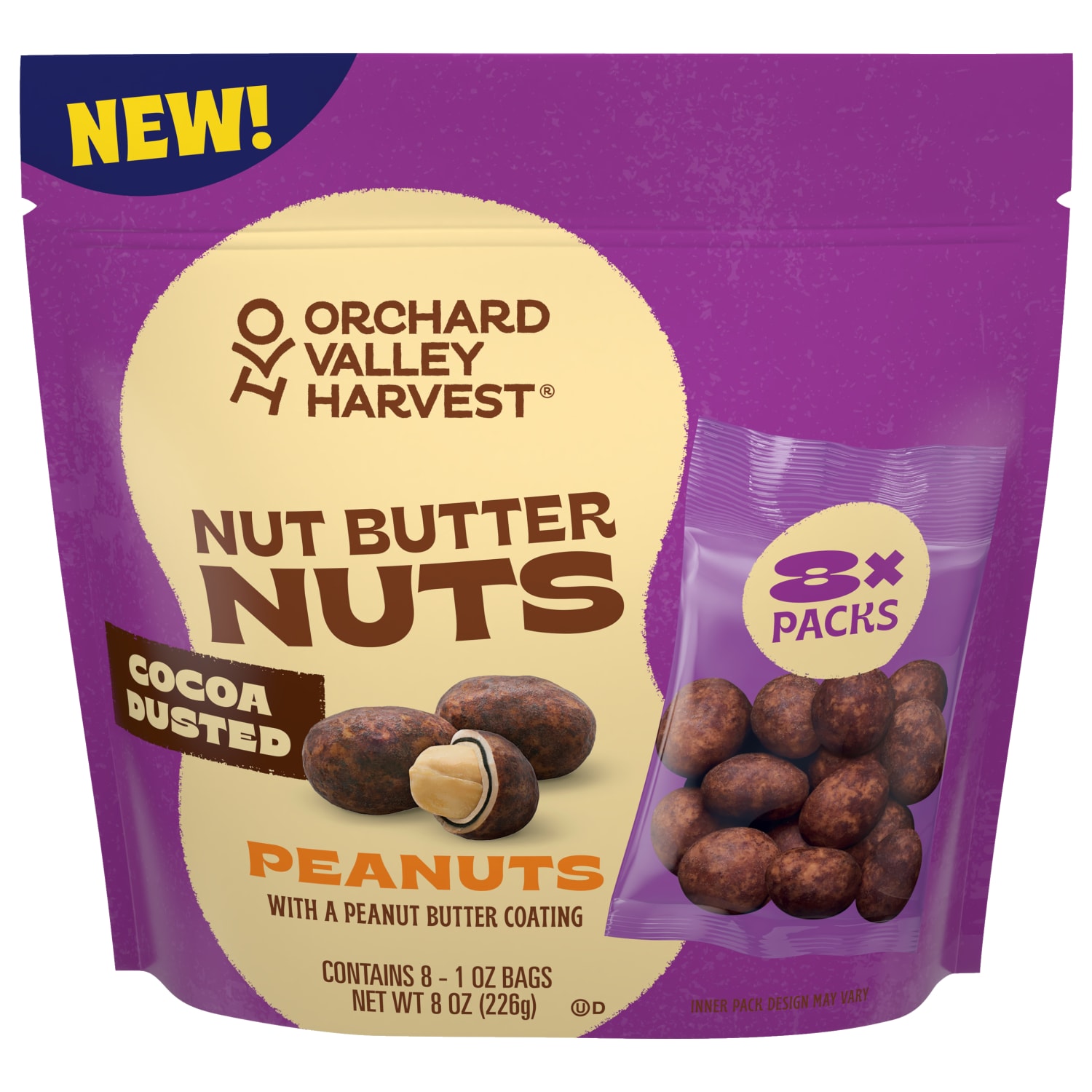 Orchard Valley Harvest Nut Butter Cocoa-Dusted Nuts, 1 Oz, Total Qty 16