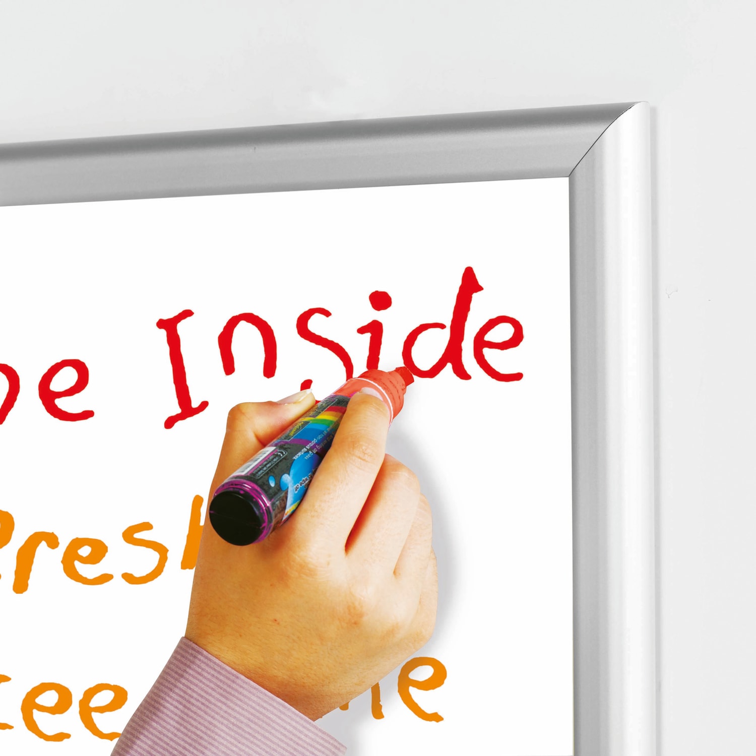 Azar Displays Non-Magnetic Dry-Erase Whiteboard, Melamine, 24in x 18in, Silver Aluminum Frame - Image 4