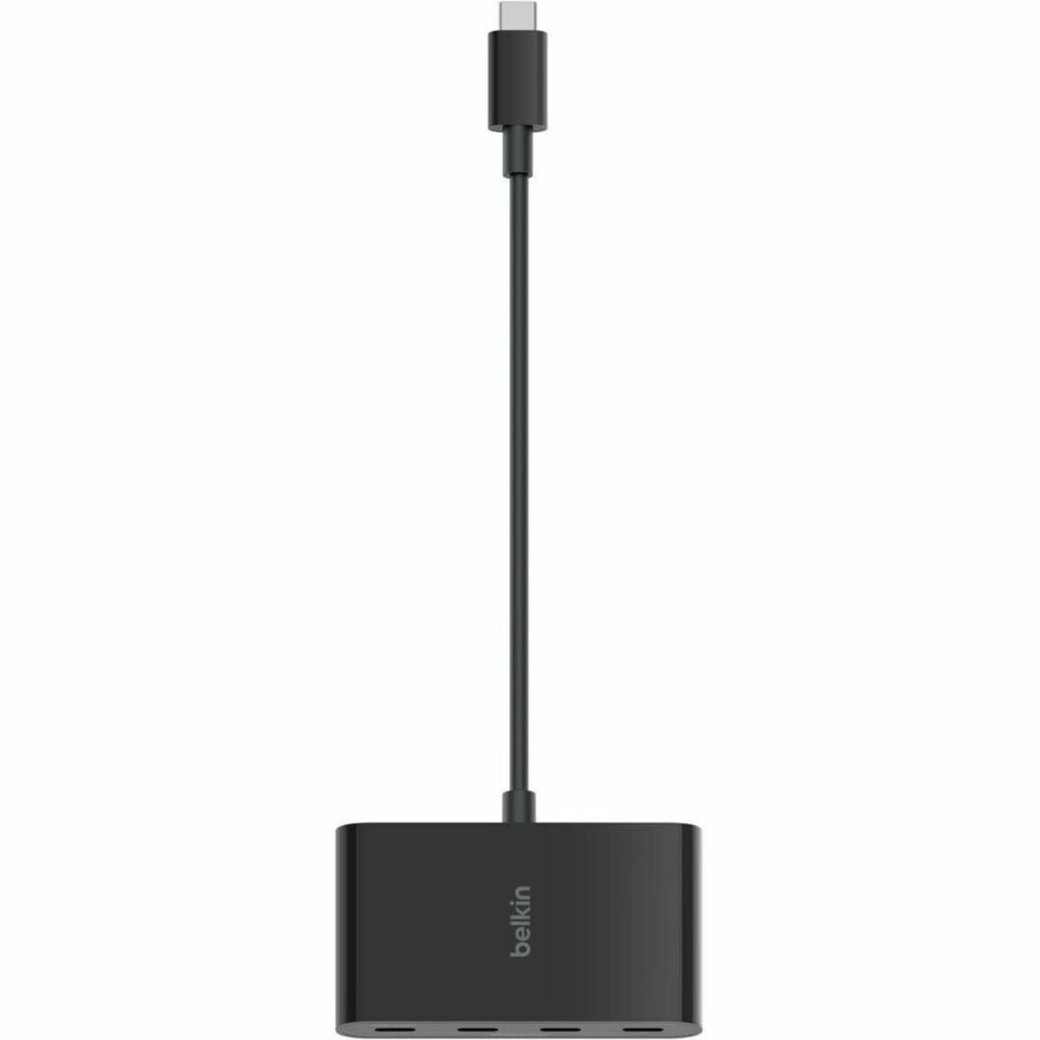 Belkin Connect USB-C 4-Port Hub, Adapter Dongle, 4xUSB-C Ports & 100W PD Max 10Gbps Data Transfer Mac/Chromebook - AVC018BTBK - Image 4