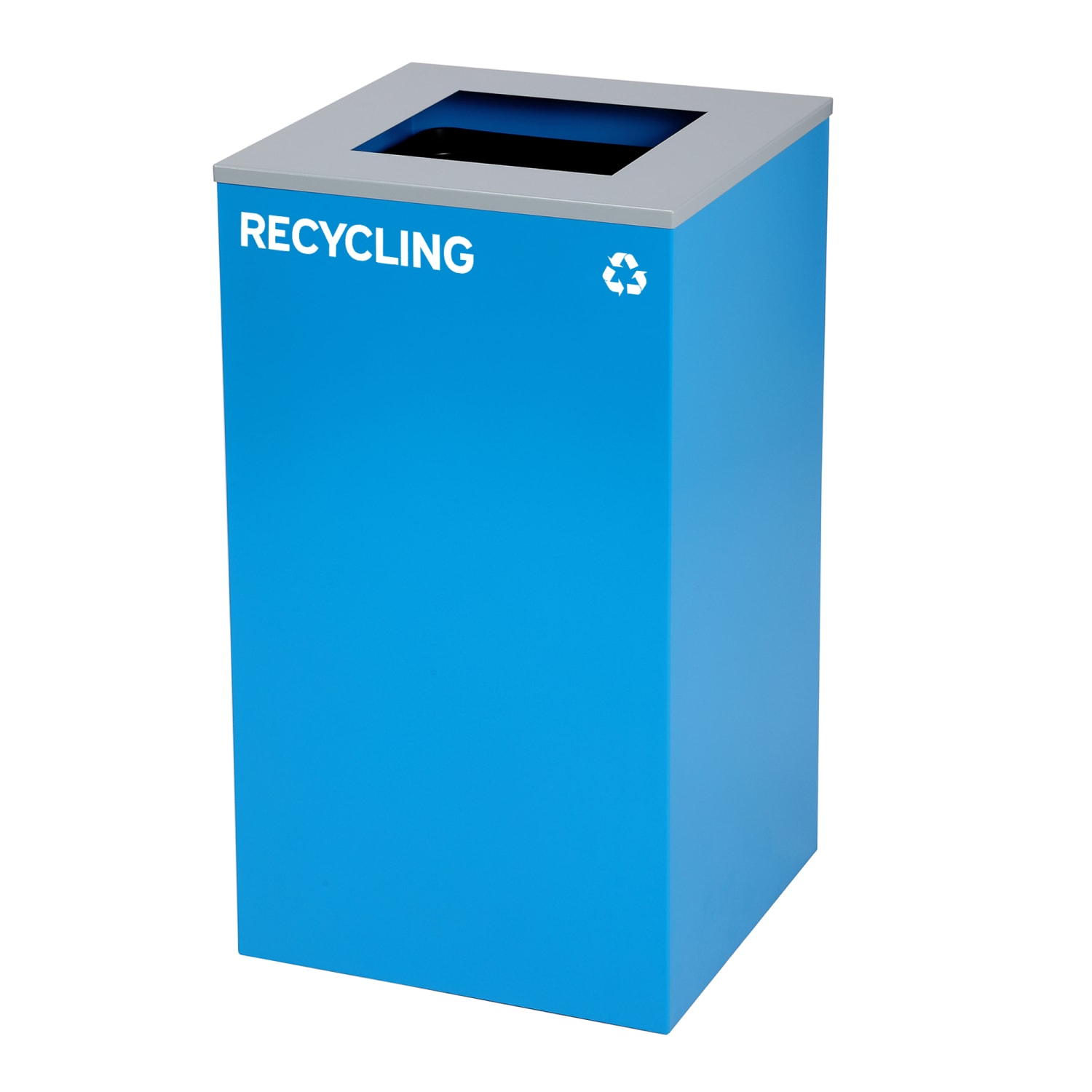 Alpine Industries Stainless-Steel Open Top Mixed, Recycling And Trash Can Set With Square And Mixed Lids, 29 Gallons, 30inH x 16-15/16inW x 16-15/16inD, Black/Blue/Green, Set Of 3 Trash Cans - Image 3