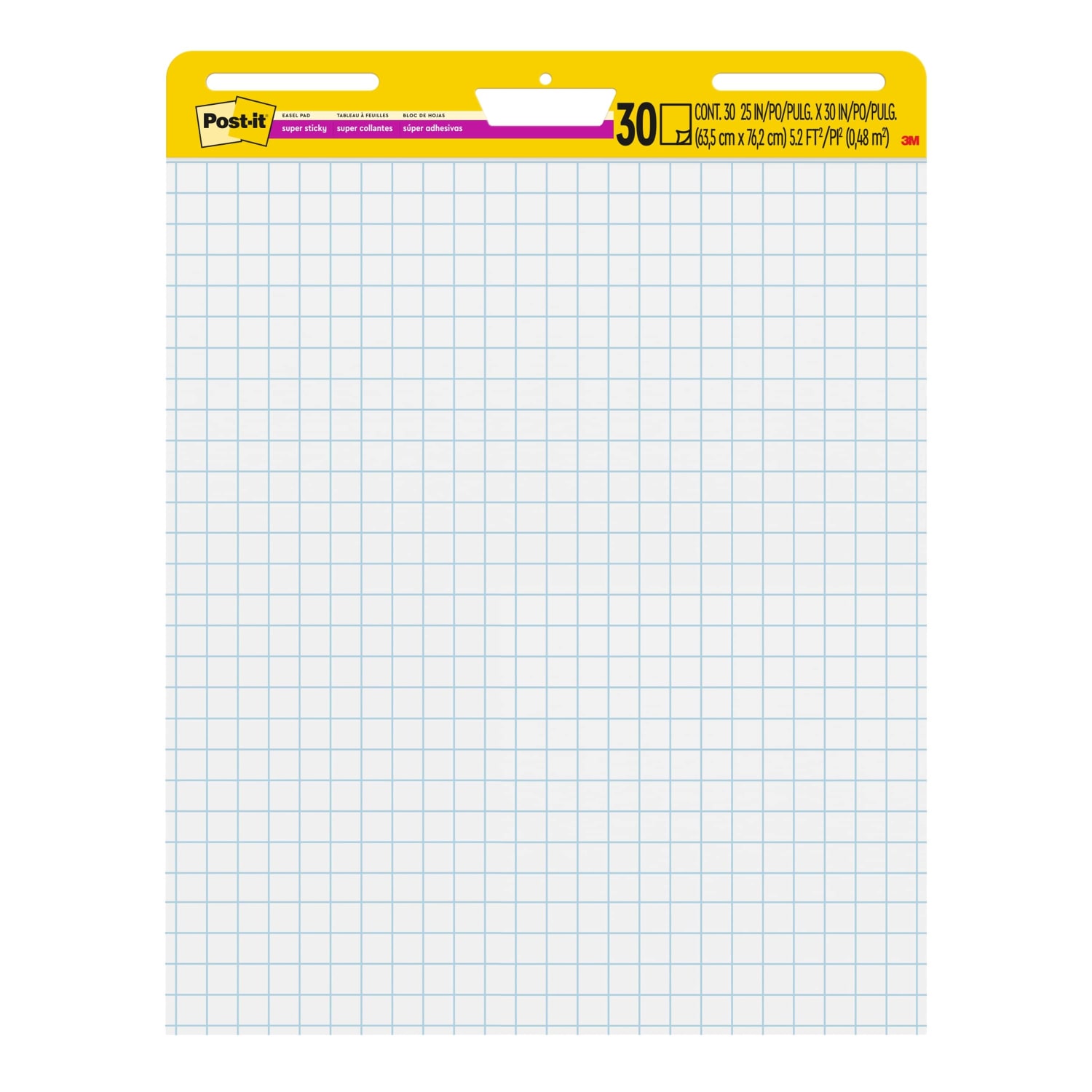 Post-it Super Sticky Easel Pad, 25 in x 30 in, 1 Pad, 30 Sheets/Pad, Great for Virtual Teachers and Students, White