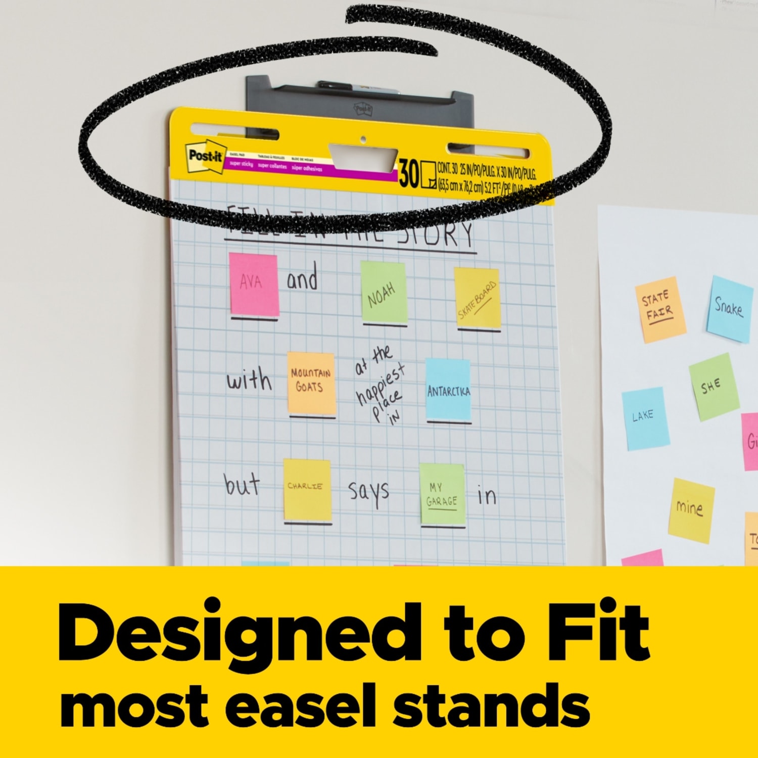 Post-it Super Sticky Easel Pad, 25 in x 30 in, 1 Pad, 30 Sheets/Pad, Great for Virtual Teachers and Students, White - Image 3