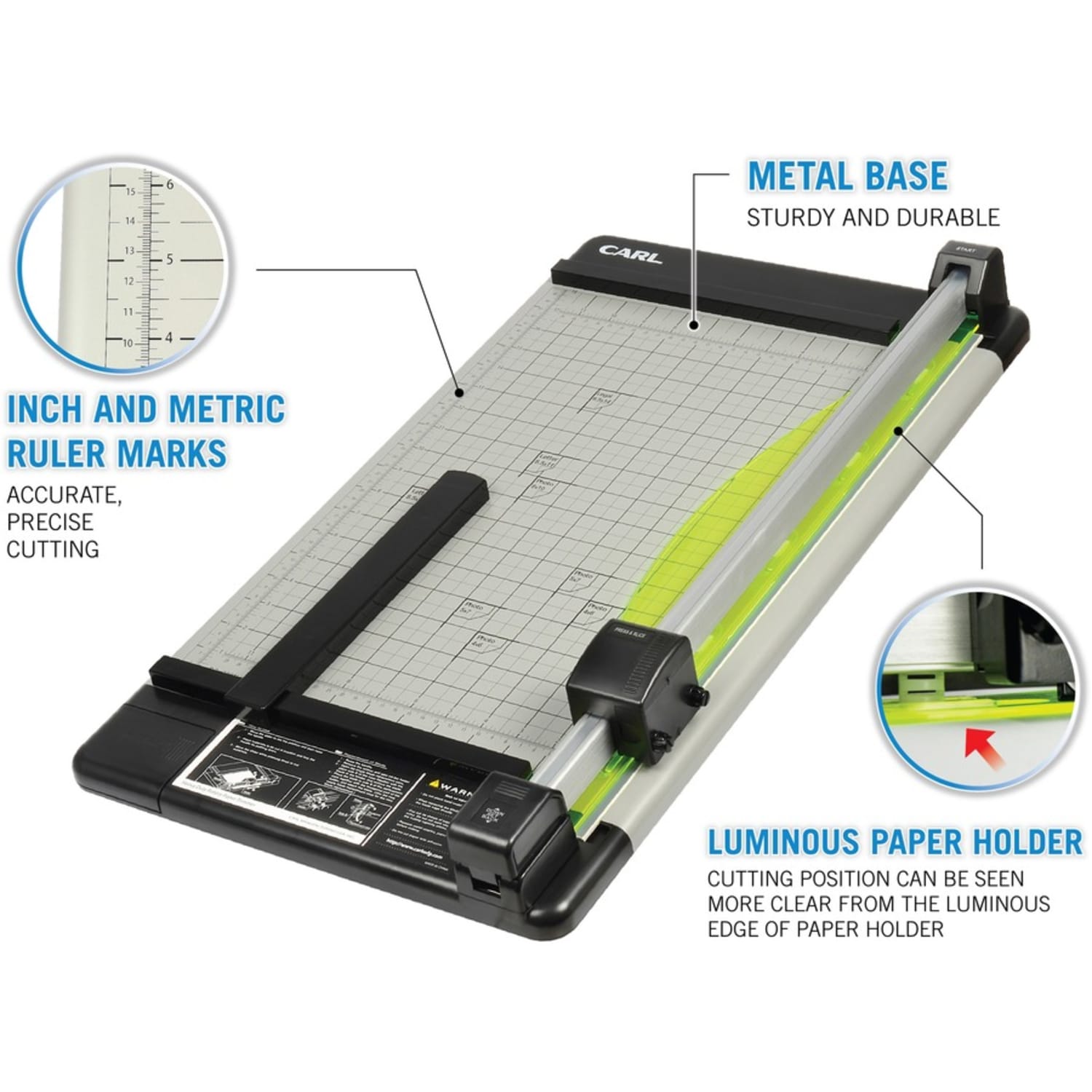 CARL Heavy-Duty Paper Trimmer, 18in, Gray - Image 6