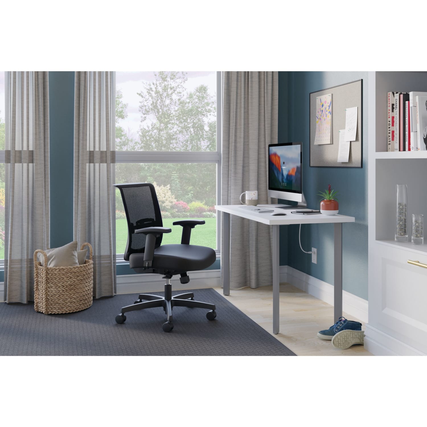 HON Convergence Ergonomic Fabric Mid-Back Task Chair, Black - Image 7