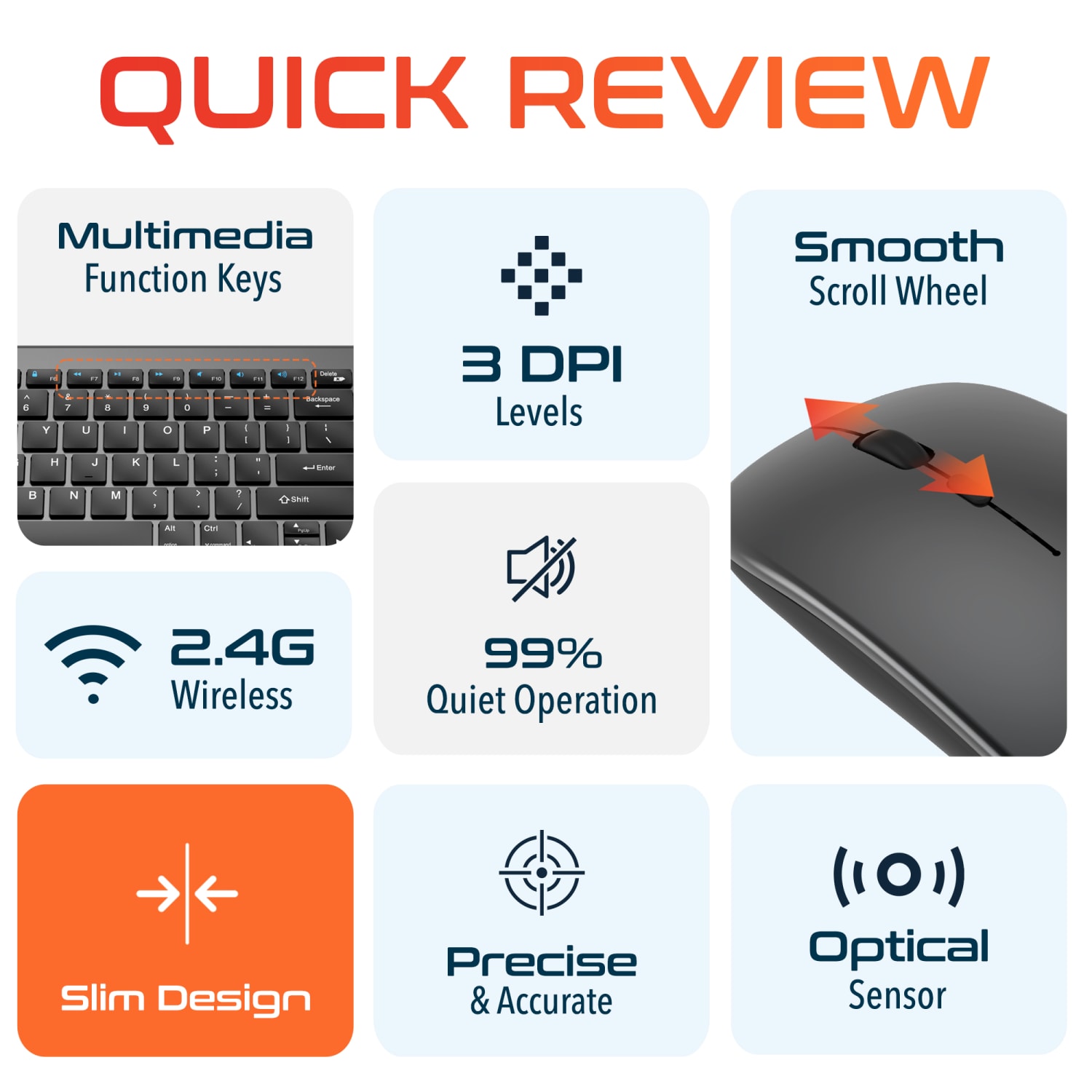 Delton N36 Slim Wireless Keyboard And Optical Mouse Combo, Black - Image 6