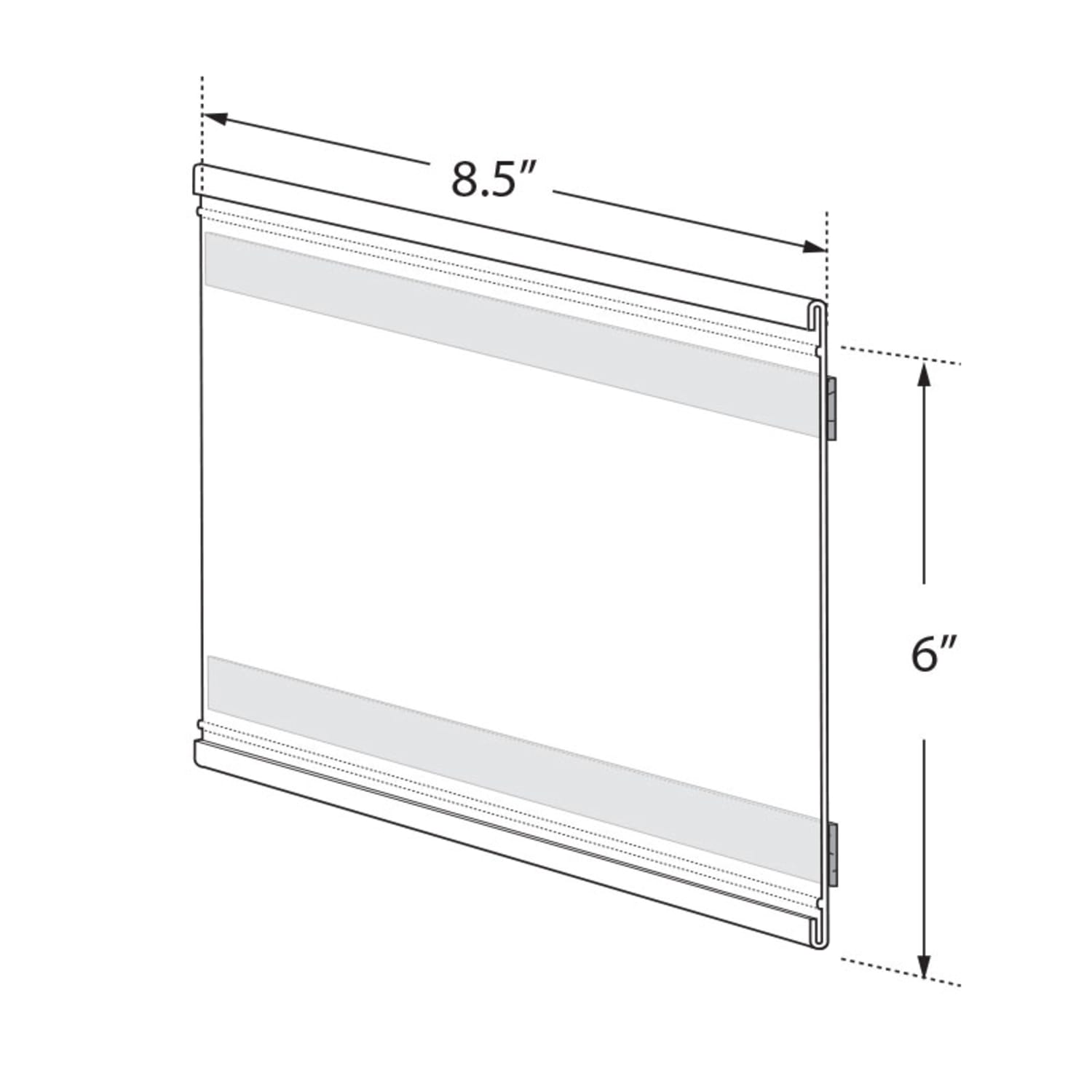 Azar Displays Adhesive-Back Acrylic Nameplate Holders, 8.5inW x 6inH x 1/4inD, Clear, Pack Of 10 Holders - Image 3