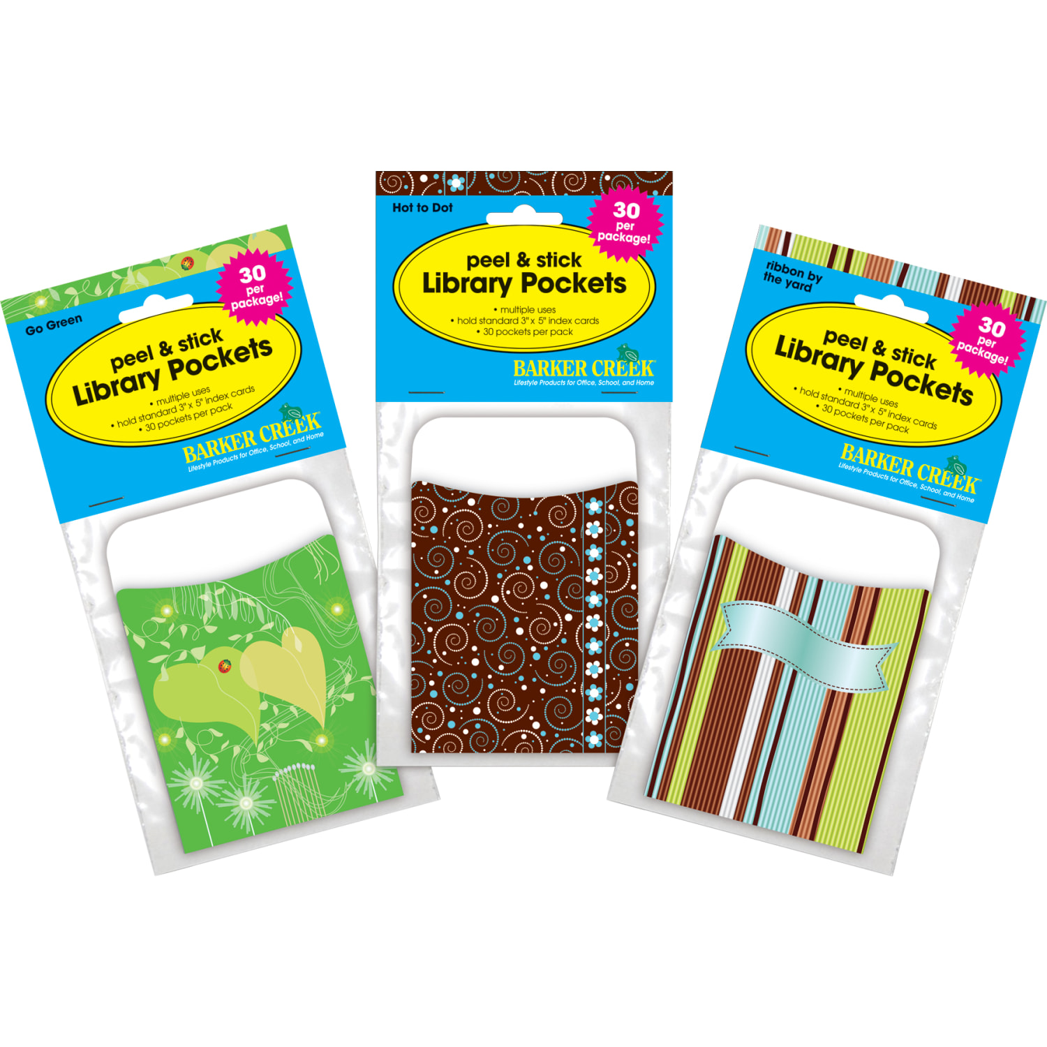 Barker Creek Peel & Stick Library Pockets, 3-1/2in x 5-1/8in, Earth Day, Set Of 90 Pockets - Image 6