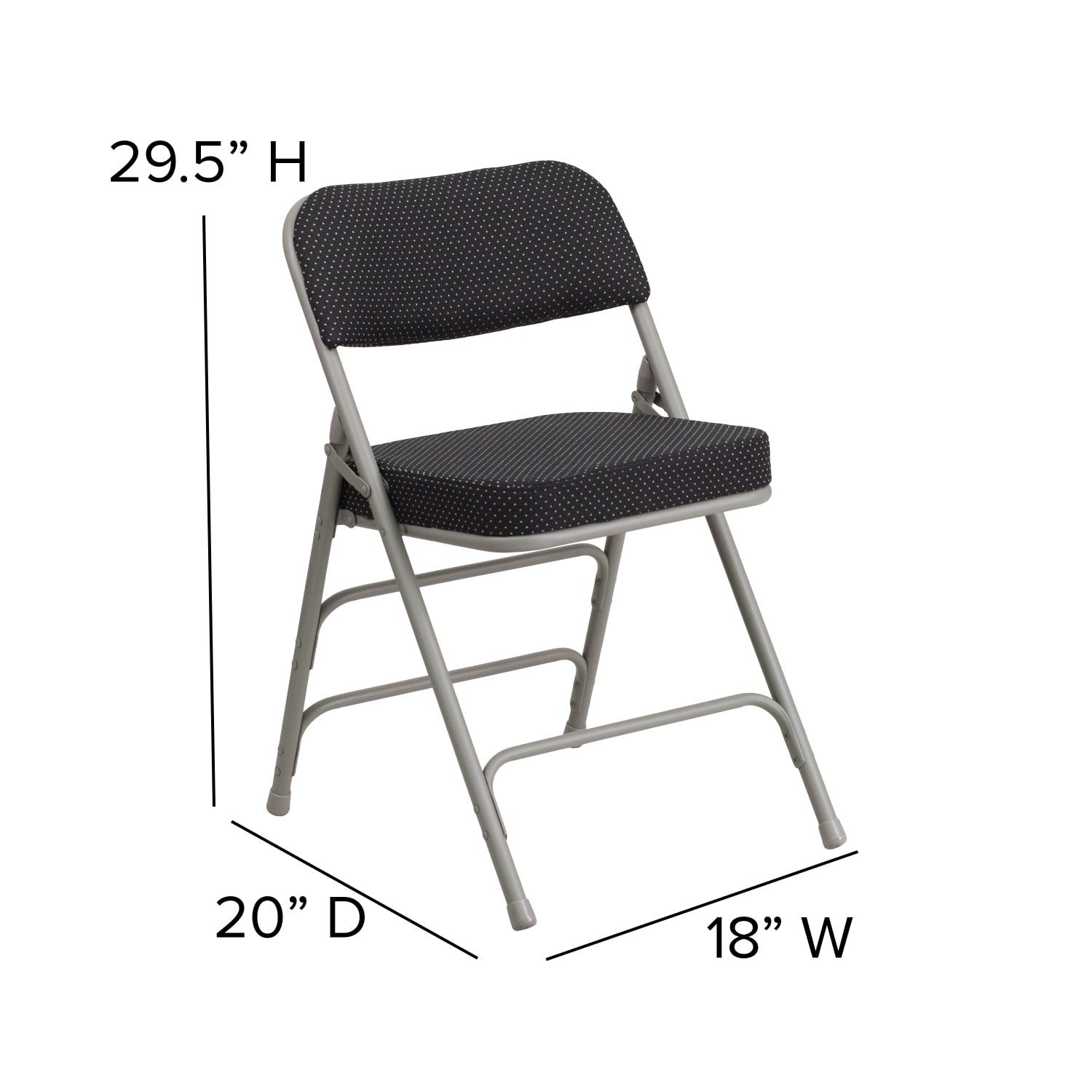 Flash Furniture HERCULES Series Premium Curved Triple Braced & Hinged Fabric Upholstered Metal Folding Chairs, Black, Set Of 2 Chairs - Image 7