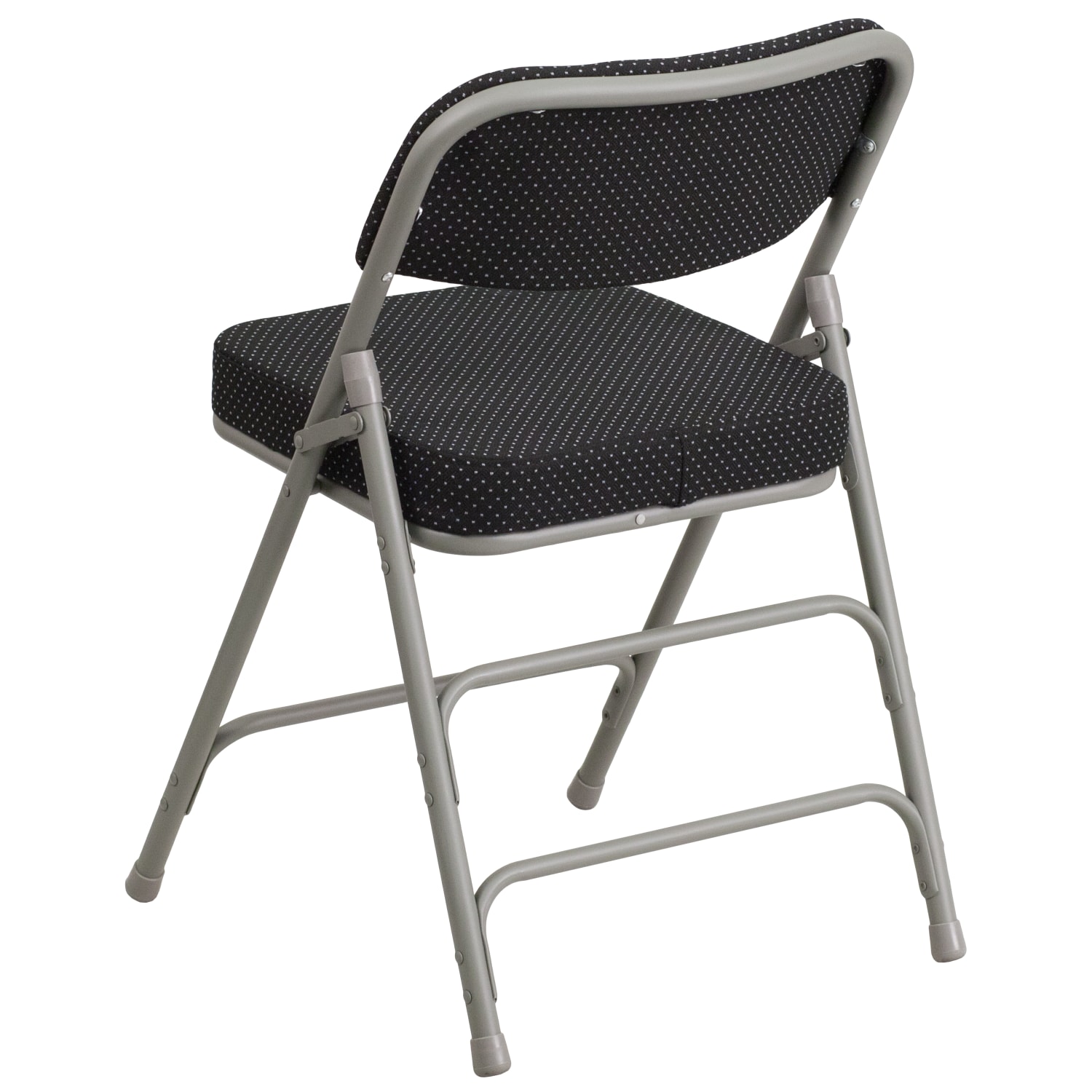 Flash Furniture HERCULES Series Premium Curved Triple Braced & Hinged Fabric Upholstered Metal Folding Chairs, Black, Set Of 2 Chairs - Image 8