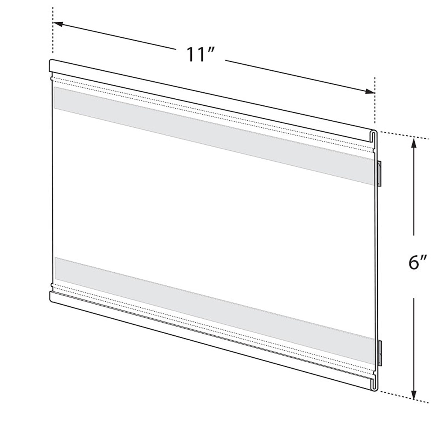 Azar Displays Adhesive-Back Acrylic Nameplate Holders, 6inH x 11inW x 1/4inD, Clear, Pack Of 10 Holders - Image 3