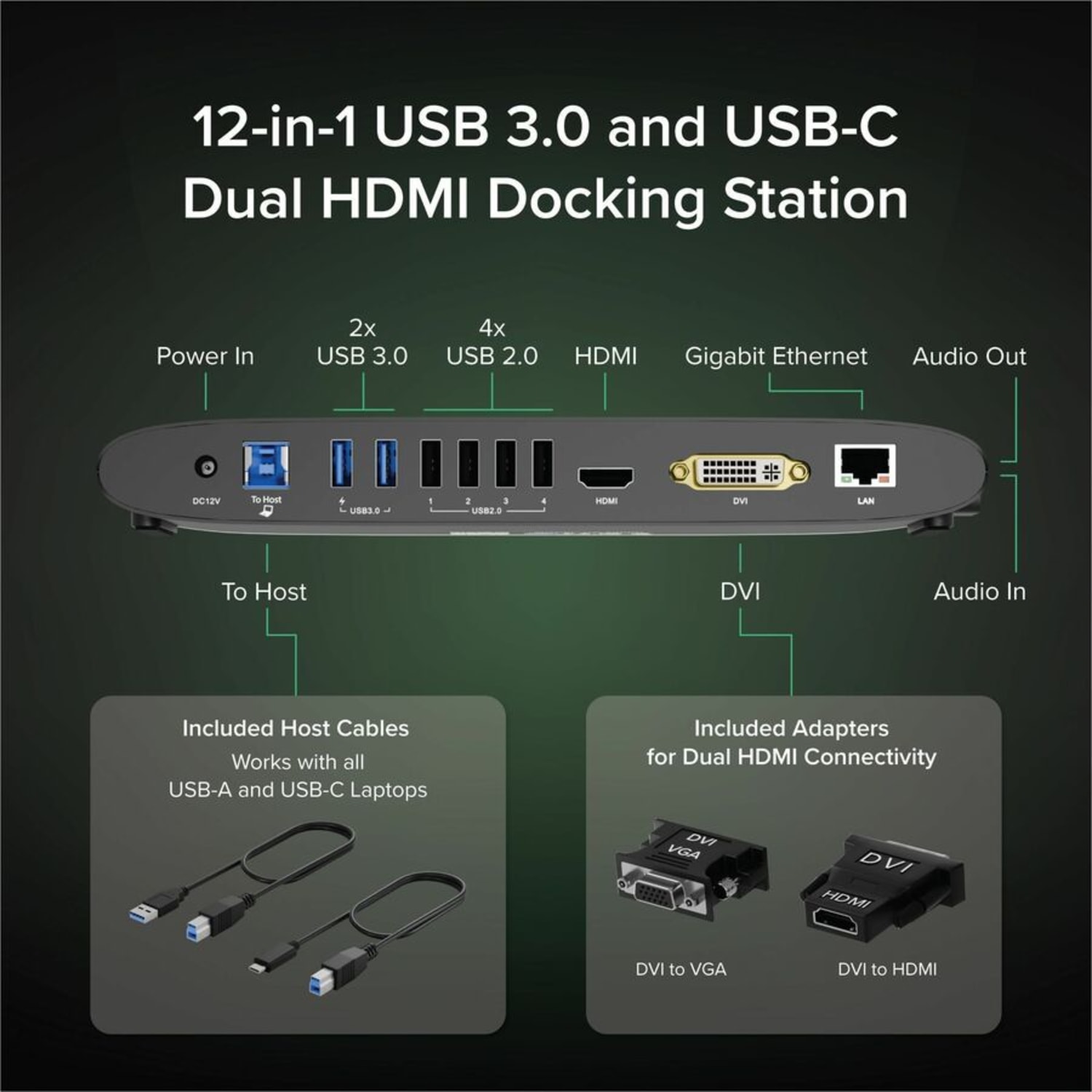 Plugable USB 3.0 Universal Laptop Docking Station - UD3900H - Image 3