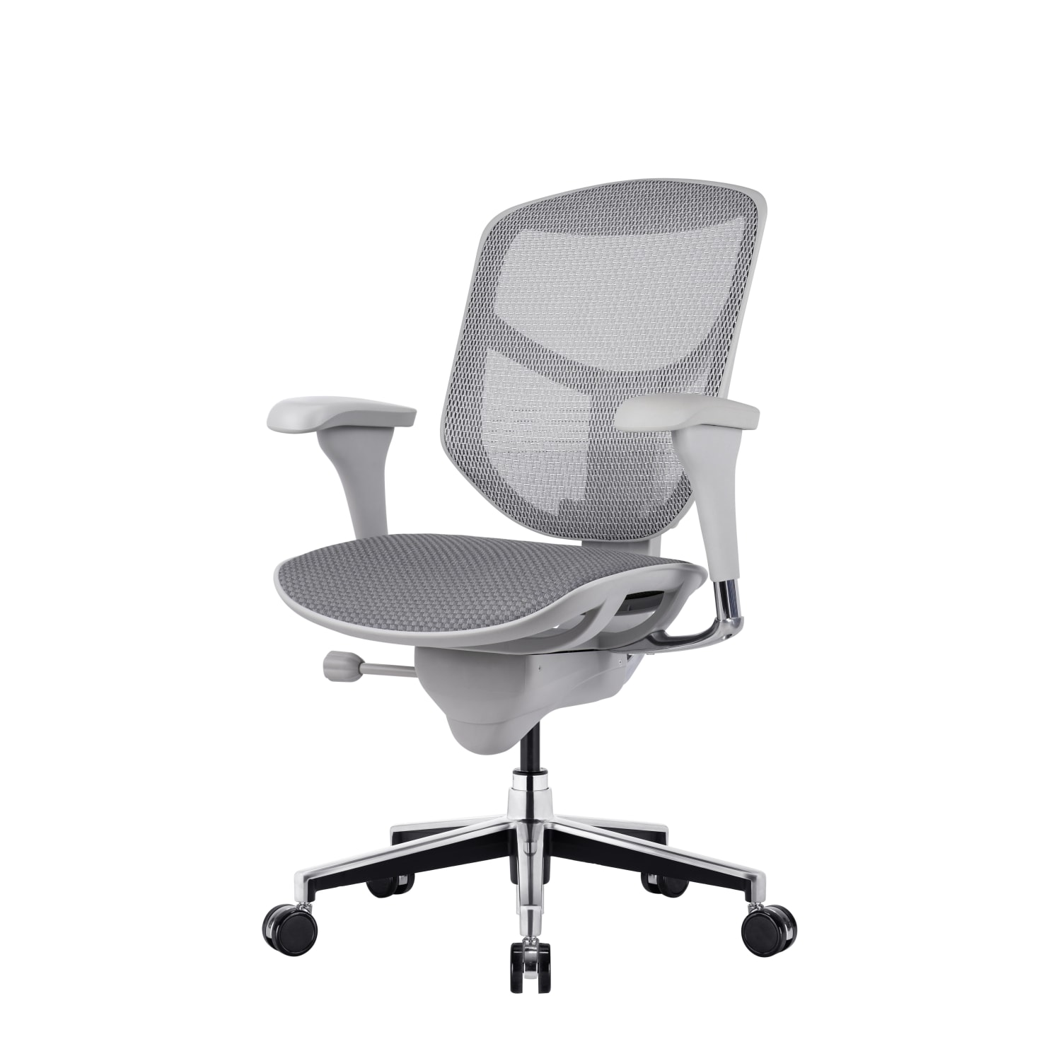 WorkPro Quantum 9000V2 Series Ergonomic Mesh/Fabric Mid-Back Chair, Gray/Gray, BIFMA Compliant - Image 4