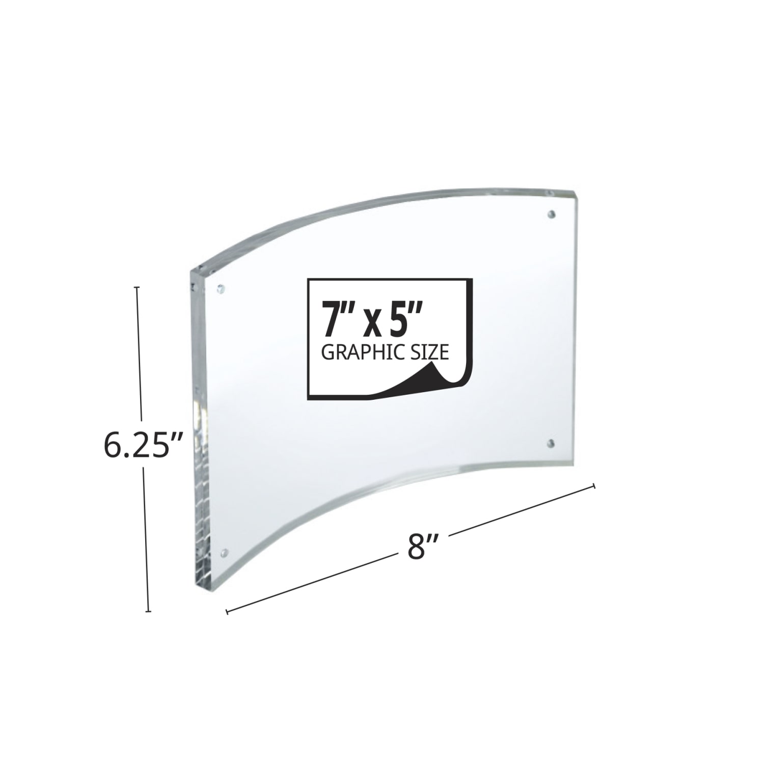 Azar Displays Curved Magnetic Acrylic Sign Holders, 5in x 7in, Clear, Pack Of 2 Holders - Image 3