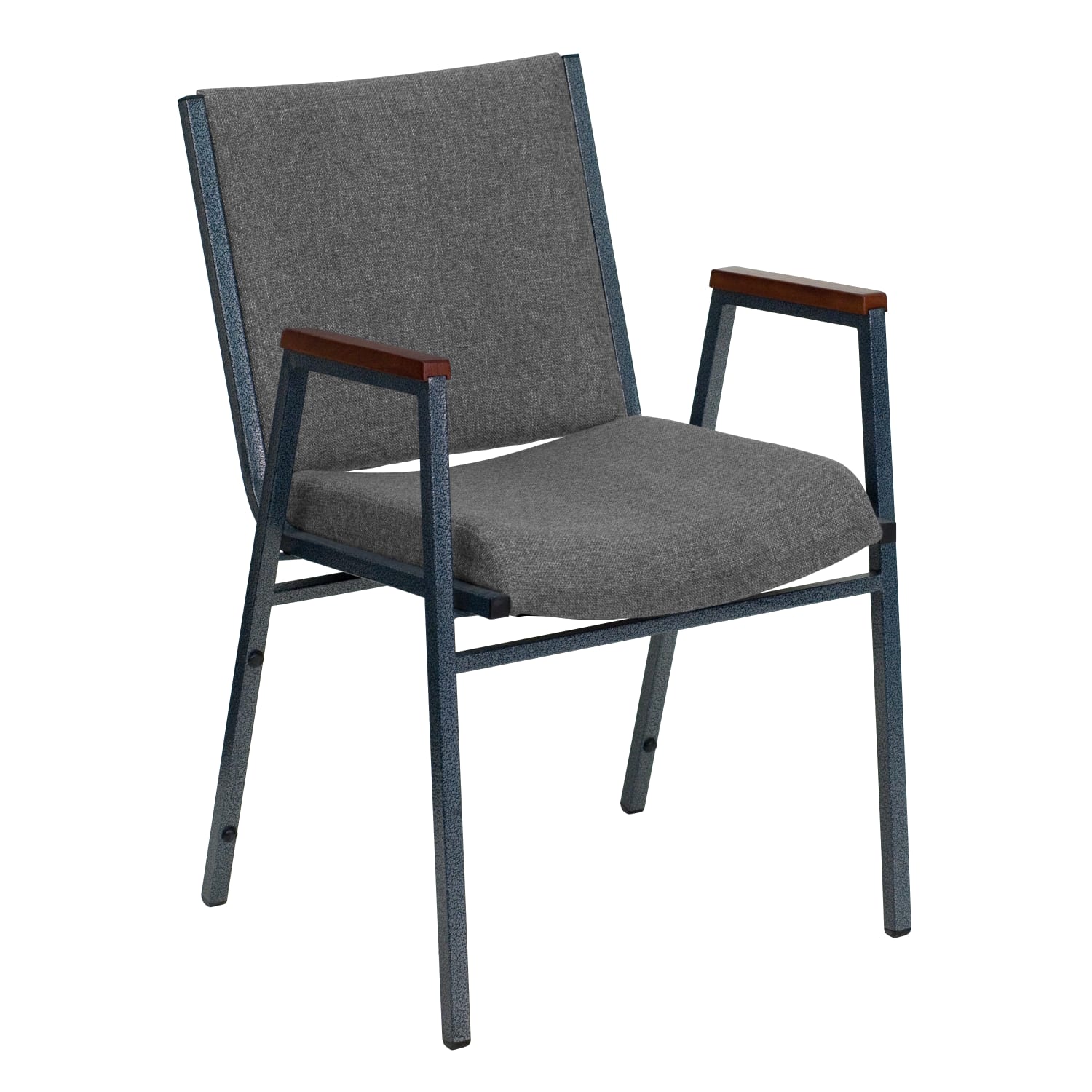 Flash Furniture HERCULES Series Stack Accent Chair With Arms, Gray Patterned Fabric/Silvervein Frame - Image 3