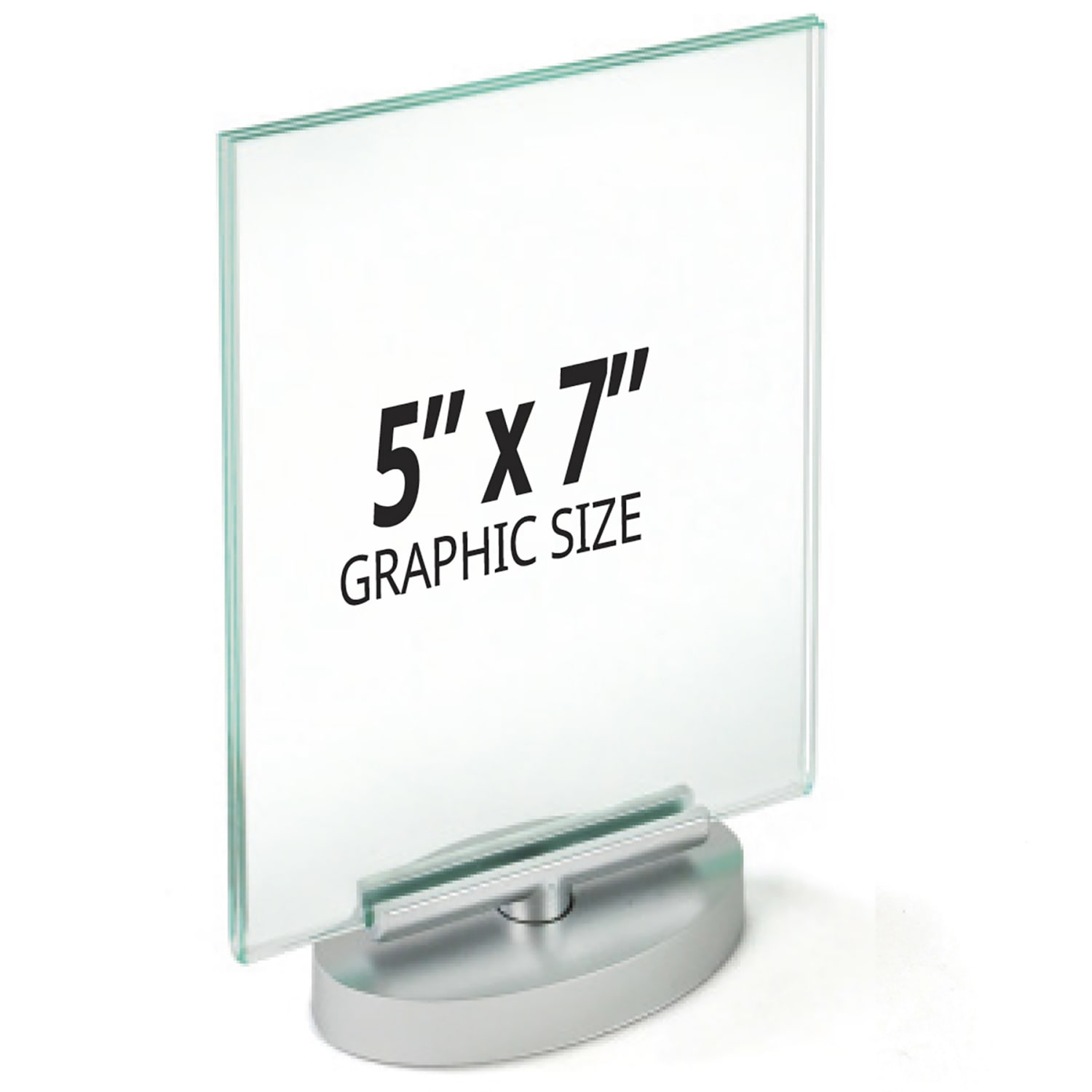 Azar Displays 2-Sided Revolving Acrylic Vertical Sign Holders, 7in x 5in, Clear, Pack Of 2 Holders - Image 3