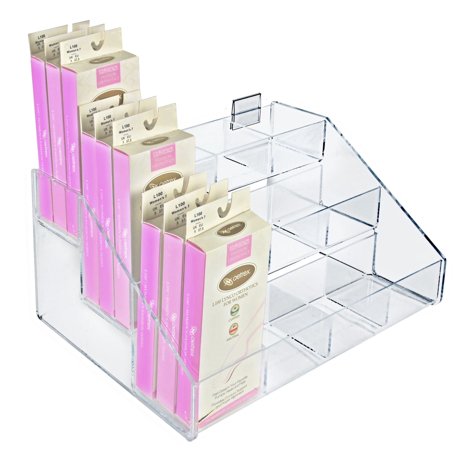 Azar Displays 3-Tier Shelf Step Display, 7inH x 16inW x 11-3/4inD, Clear - Image 3