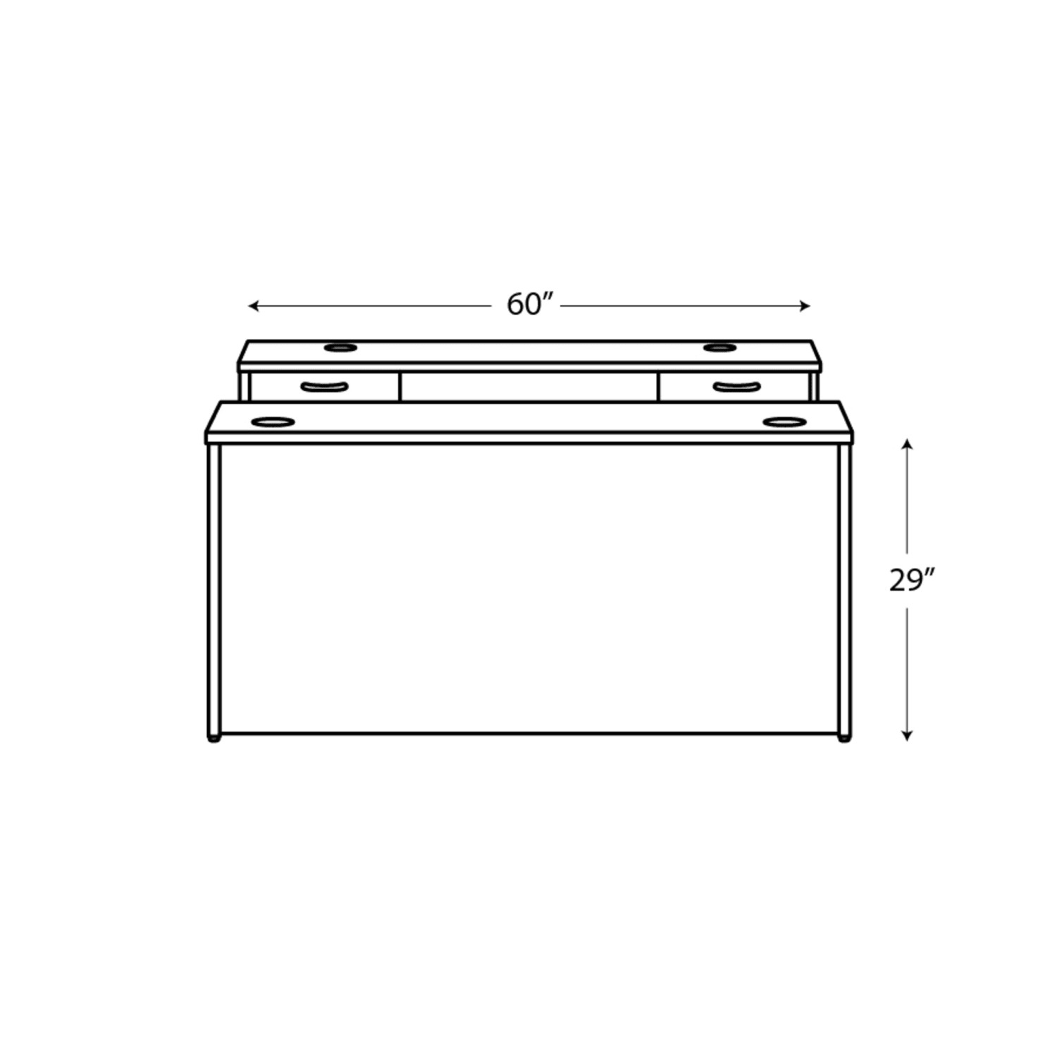 HON Mod Executive Workstation, Desert Oak - Image 3