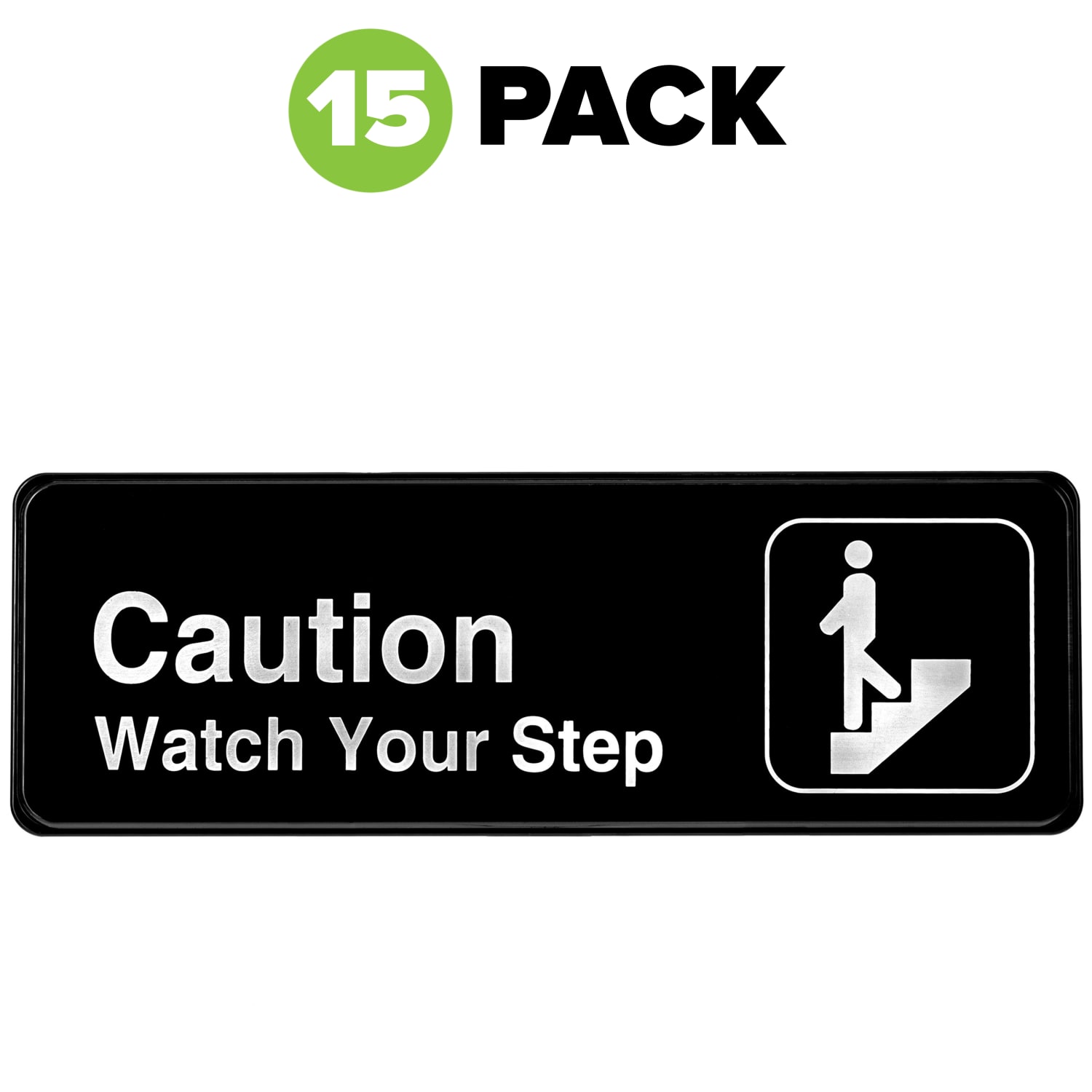 Alpine Caution - Watch Your Step Signs, 3in x 9in, Black, Pack Of 15 Signs - Image 3