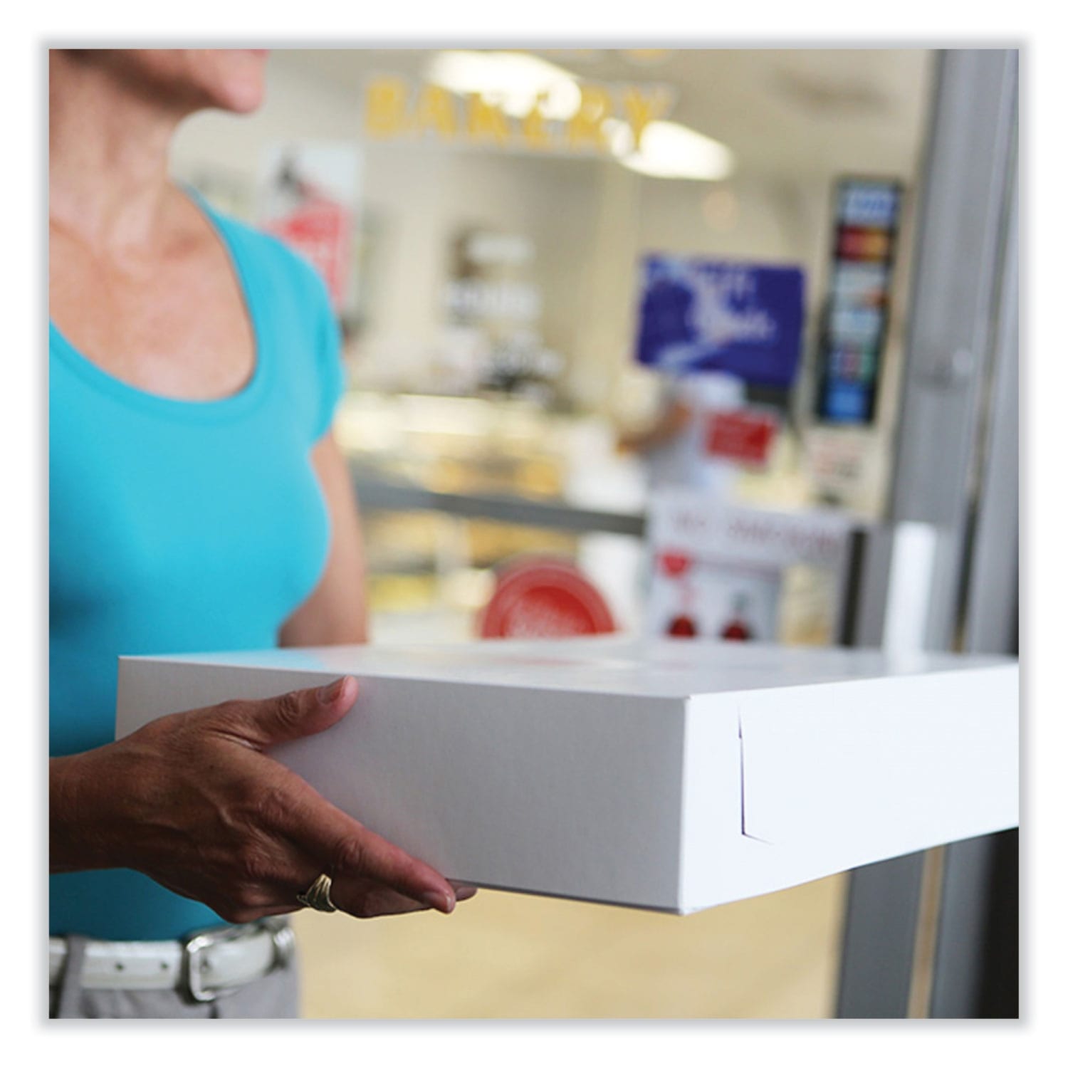 SCT Paper Bakery Boxes, 4inH x 19inW x 14inD, White, Carton Of 50 Boxes - Image 5