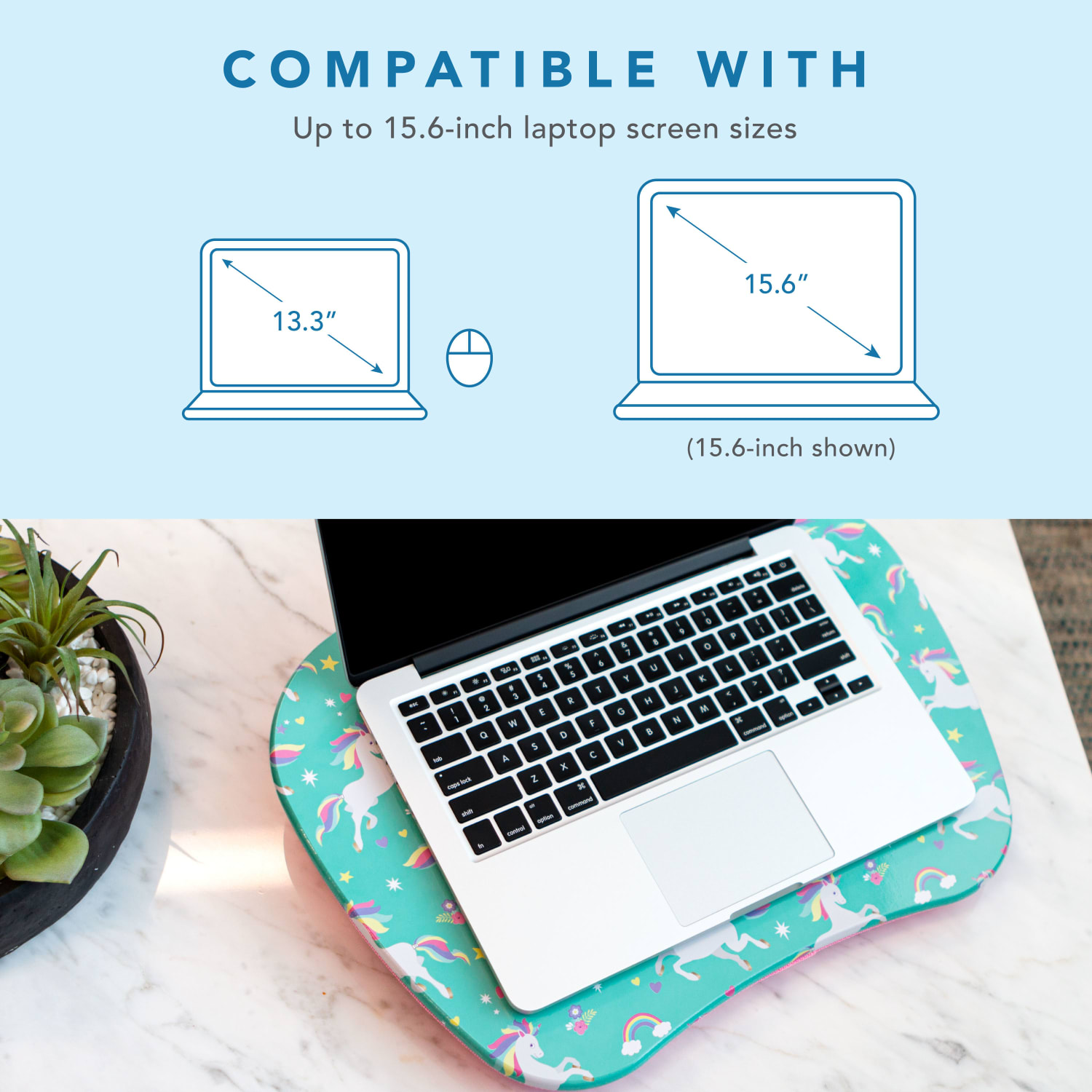 LapGear MyStyle Lap Desk, 2-5/8inH x 17inW x 13-1/4inD, Unicorns - Image 5