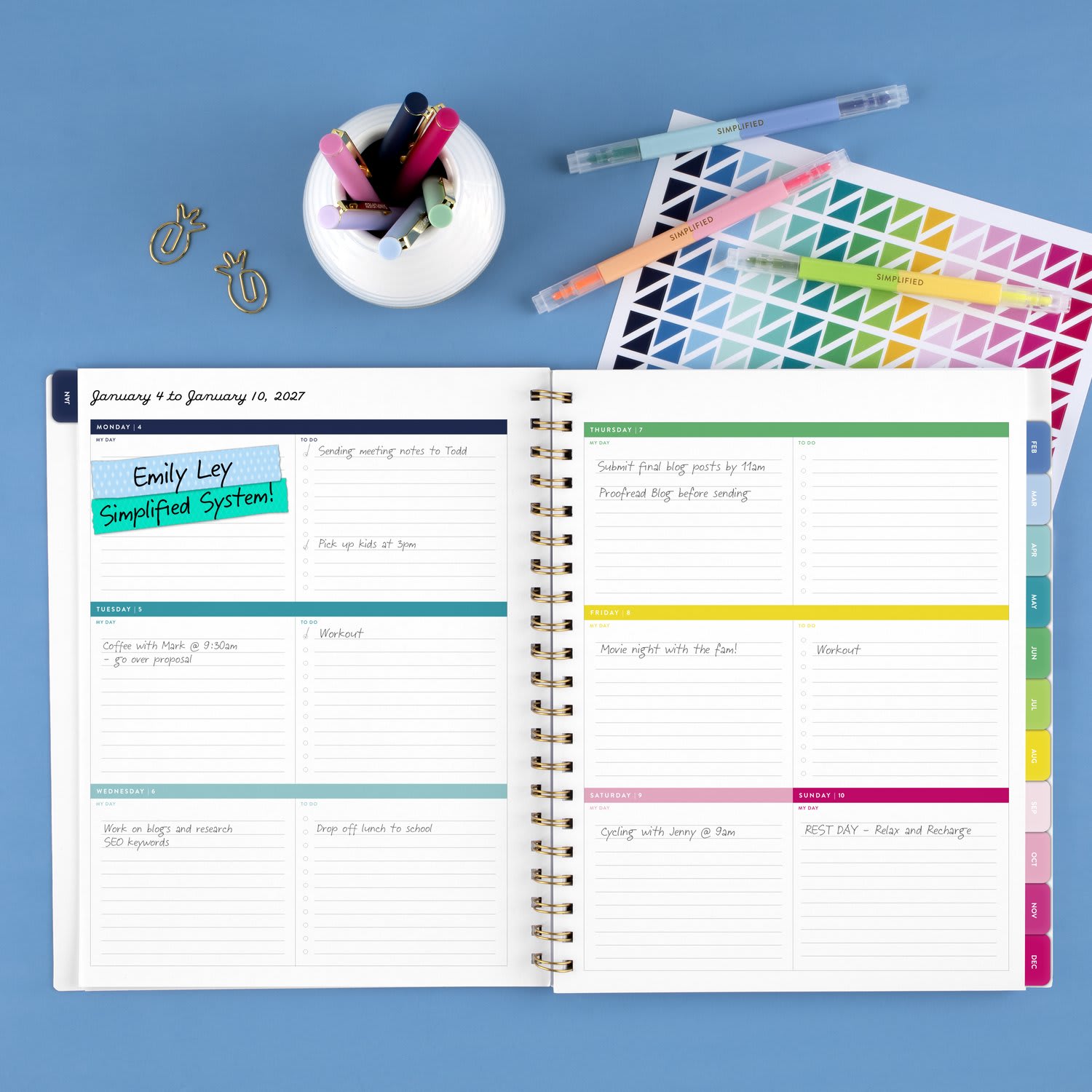 Simplified by Emily Ley for AT-A-GLANCE 2027 Weekly Monthly Planner, Happy Stripe, Large, 8 1/2in x 11in - Image 3