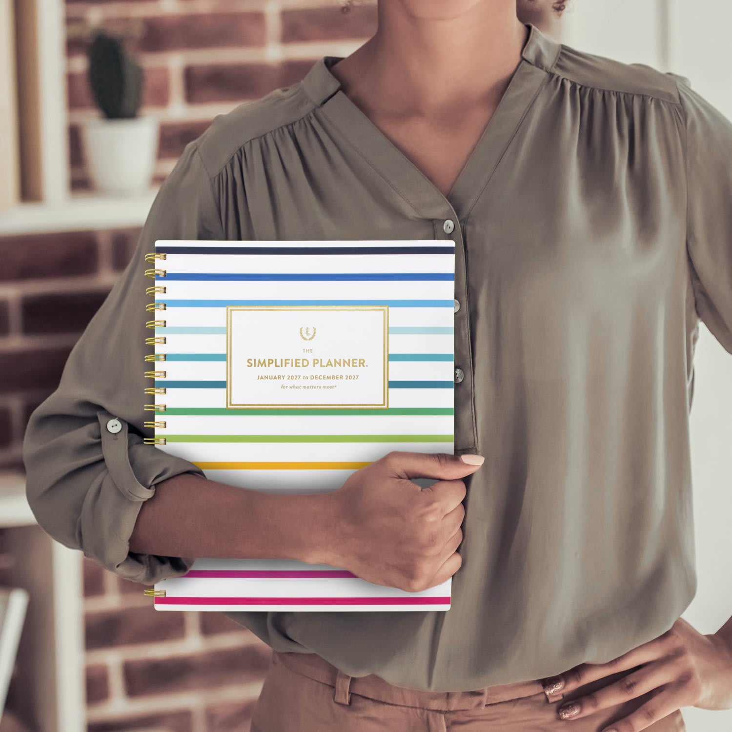 Simplified by Emily Ley for AT-A-GLANCE 2027 Weekly Monthly Planner, Happy Stripe, Large, 8 1/2in x 11in - Image 6