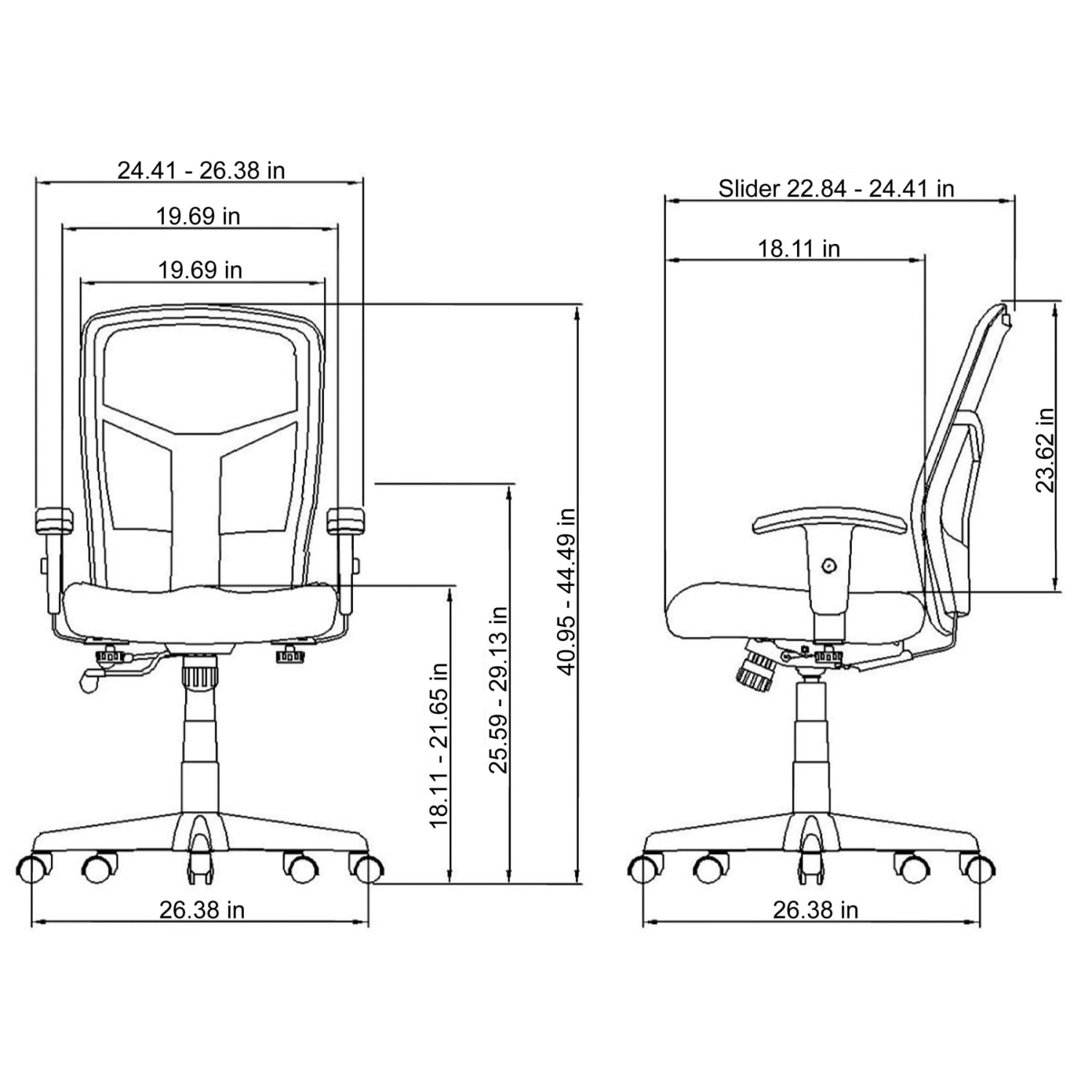 Lorell Ergonomic Mesh/Fabric High-Back Chair, Synchro Tilt, Black - Image 5