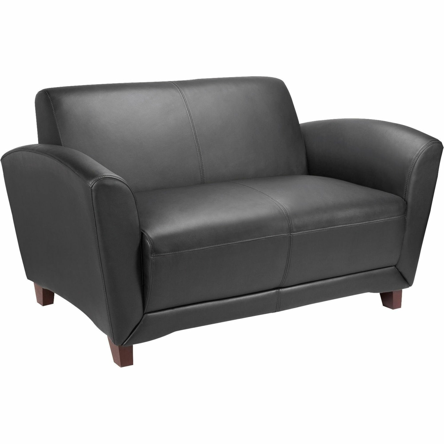 Lorell Accession Bonded Leather Reception Loveseat Black PopularChairscom Lorell Accession Bonded Leather Reception Loveseat Black PopularChairscom