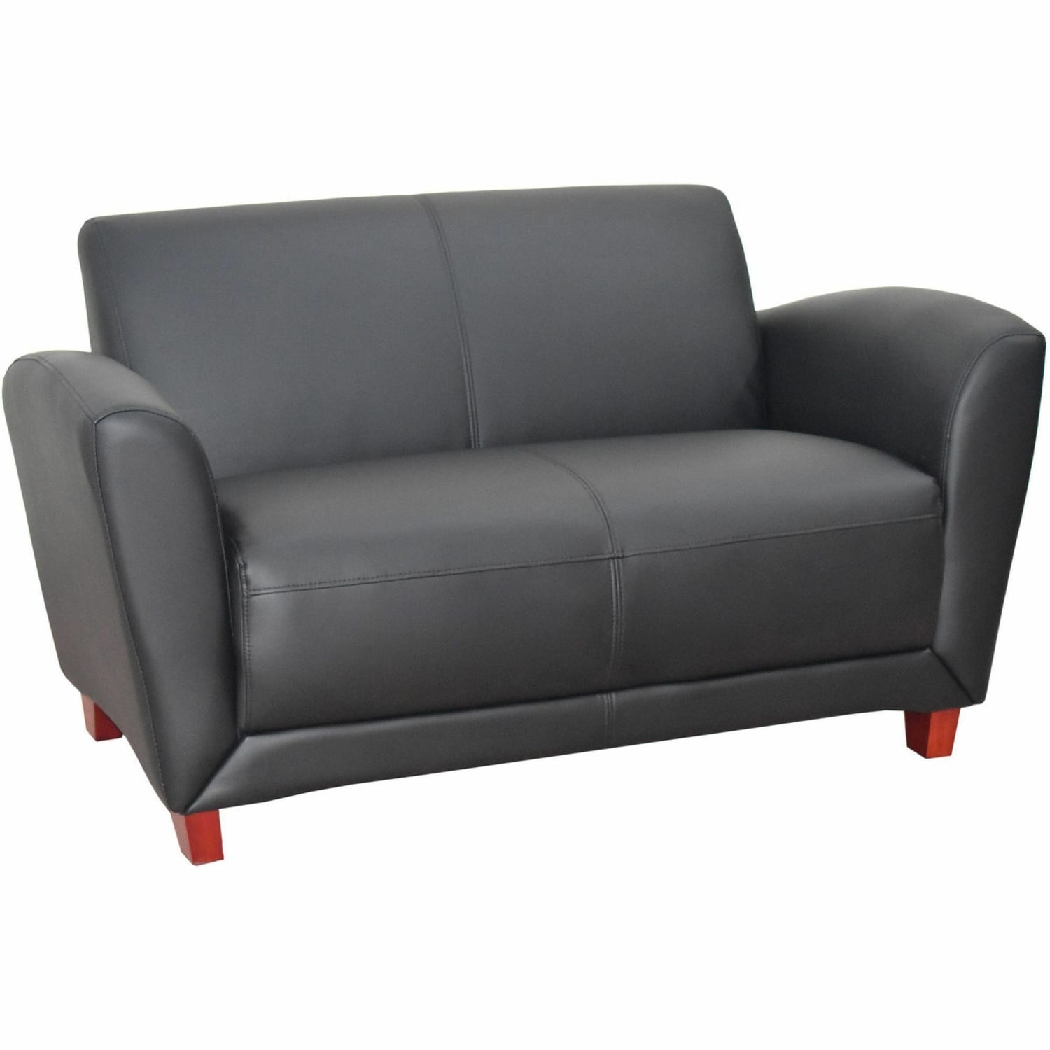 Lorell Accession Bonded Leather Reception Loveseat Black PopularChairscom Lorell Accession Bonded Leather Reception Loveseat Black PopularChairscom