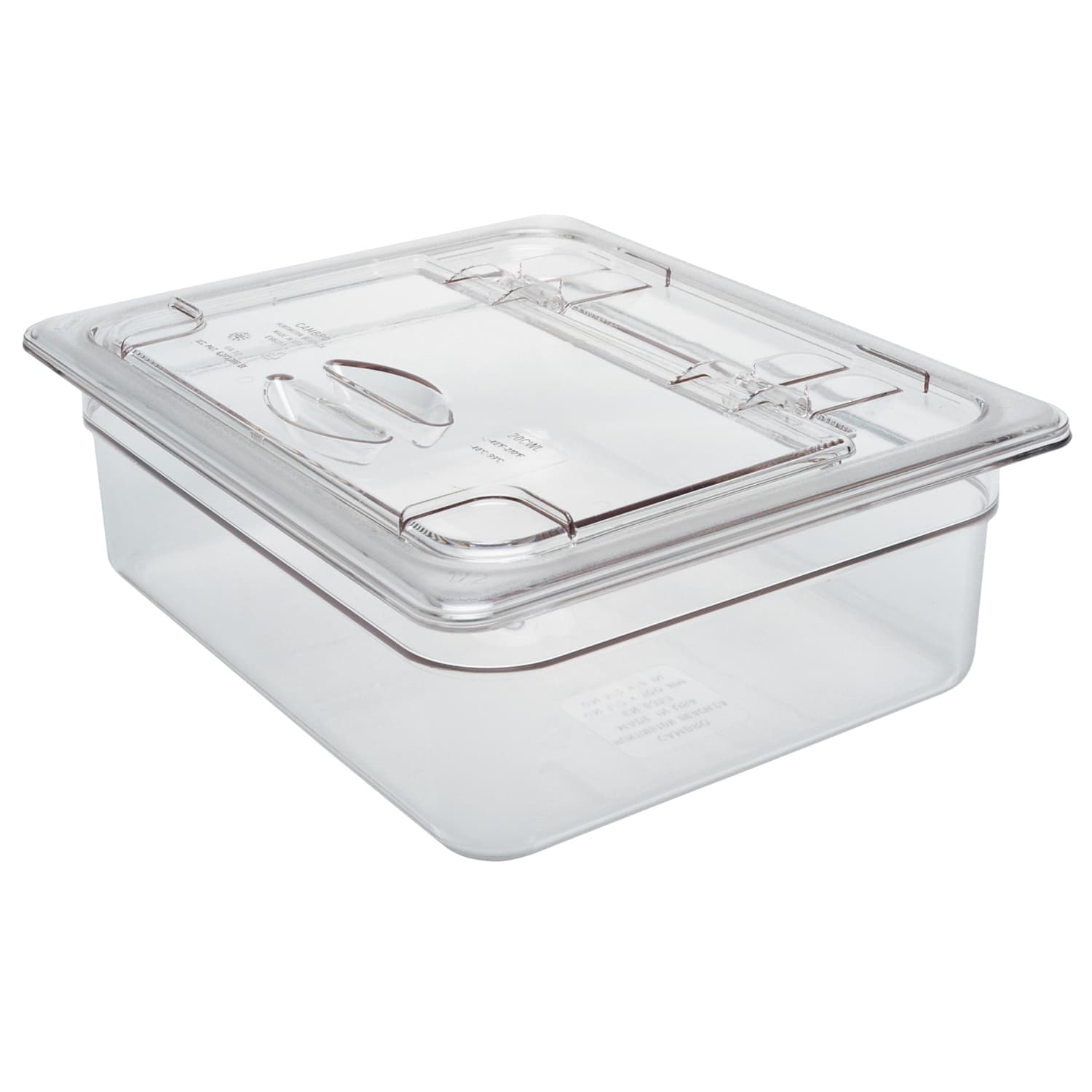 Cambro Camwear 1/2 Food Pan Flip Lids, Clear, Set Of 6 Lids - Image 3