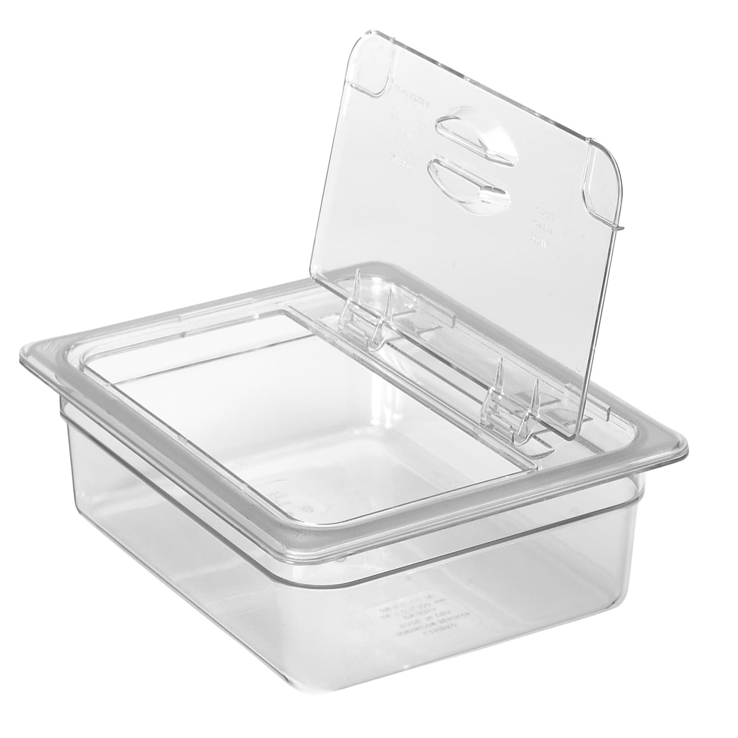 Cambro Camwear 1/2 Food Pan Flip Lids, Clear, Set Of 6 Lids - Image 4