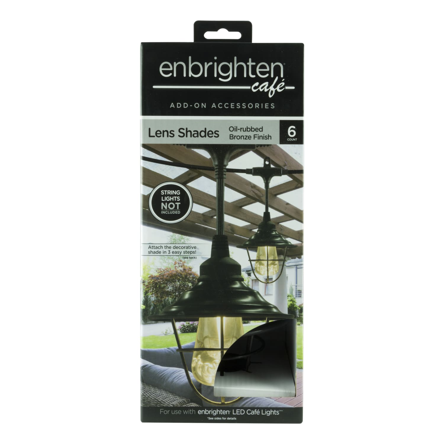 Enbrighten Cafe Light Shades, Bronze, Pack Of 6 Shades