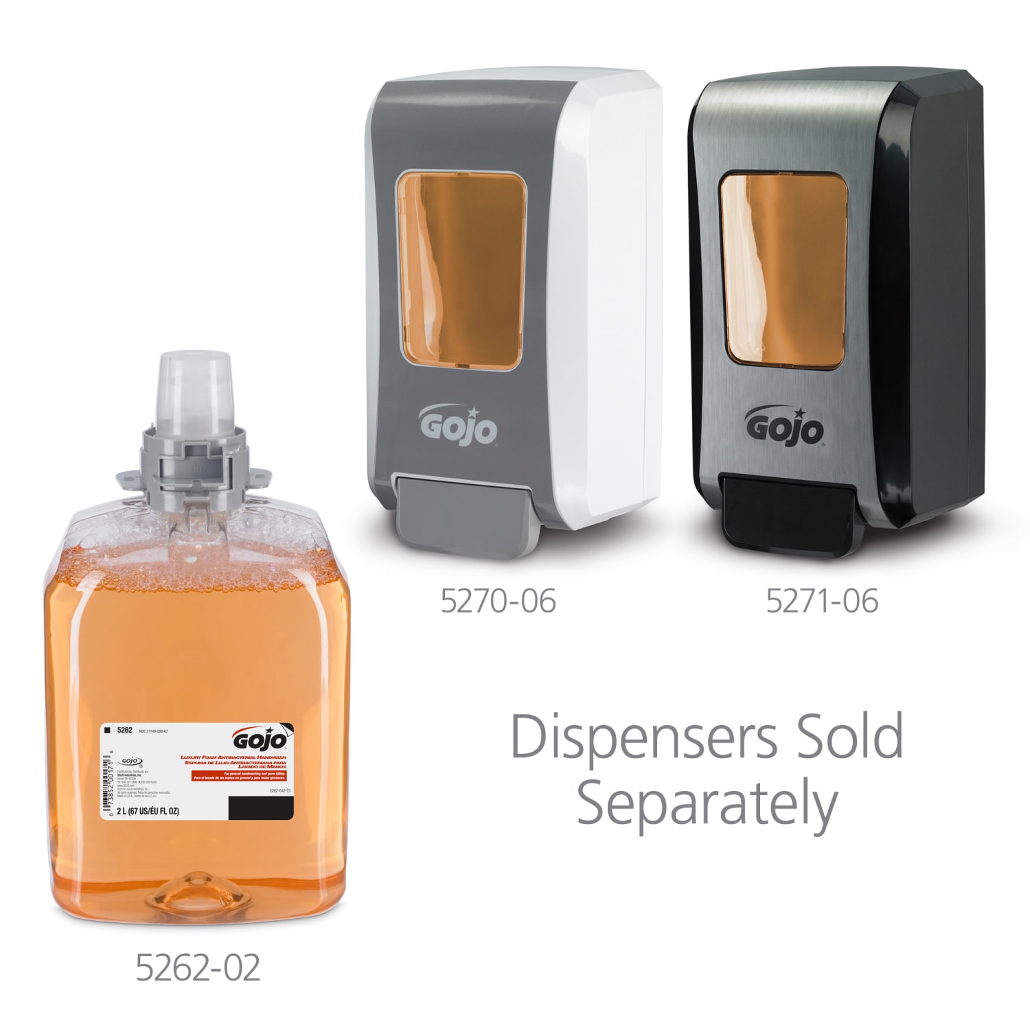 Gojo FMX-20 Dispenser Antibacterial Handwash Refill - Fresh Fruit Scent - 67.6 fl oz (2 L) - Bacteria Remover, Kill Germs - Hand - Amber - Triclosan-free - 2 / Carton - Image 5