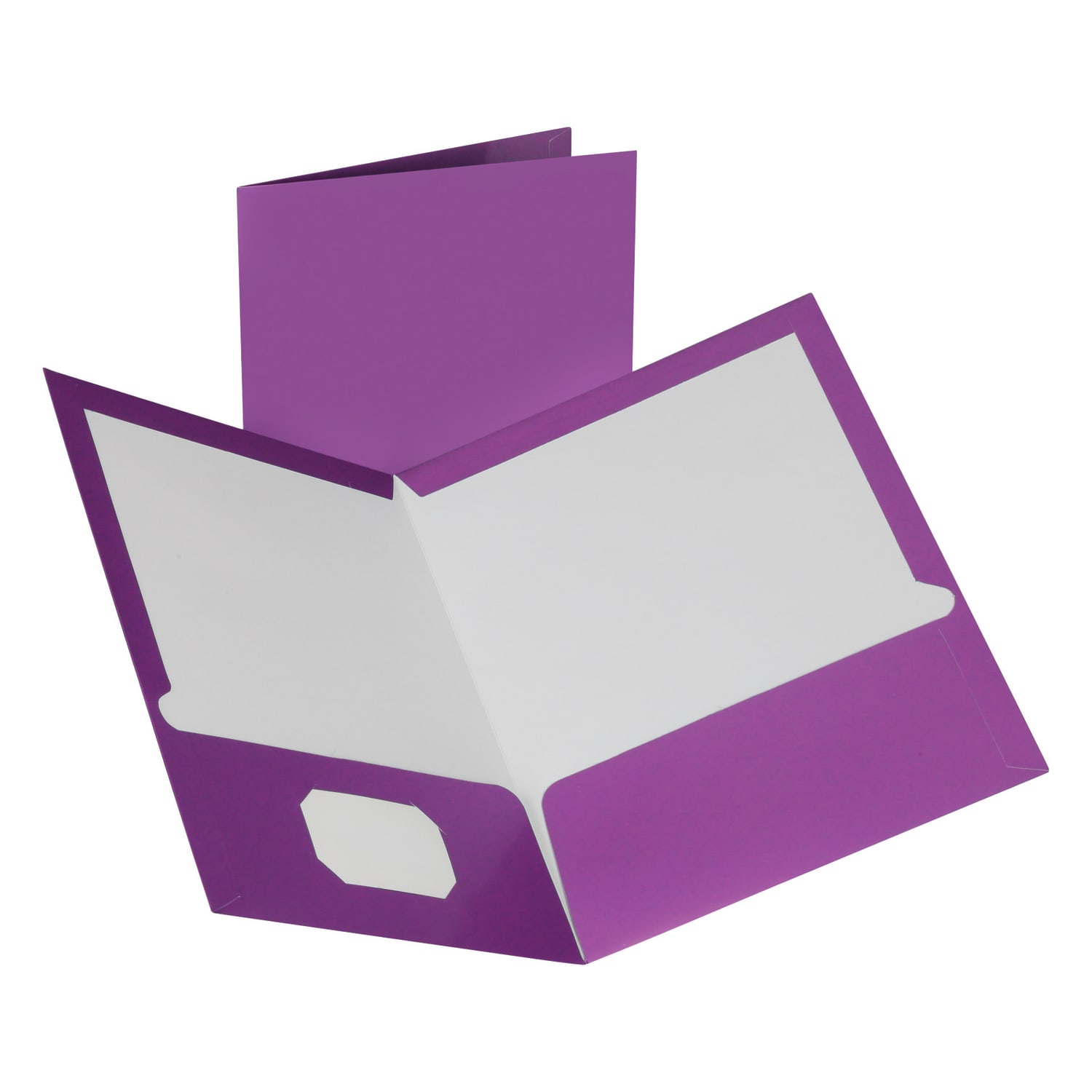 Oxford Laminated Twin-Pocket Folders, 8 1/2in x 11in, Metallic Purple, Box Of 25 - Image 3